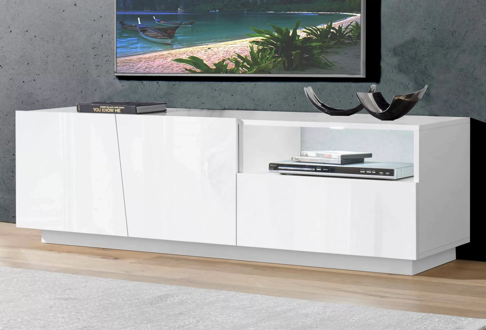 Dmora Mobili Porta Tv<Mobile porta TV Aiace, cm 150x43h46,