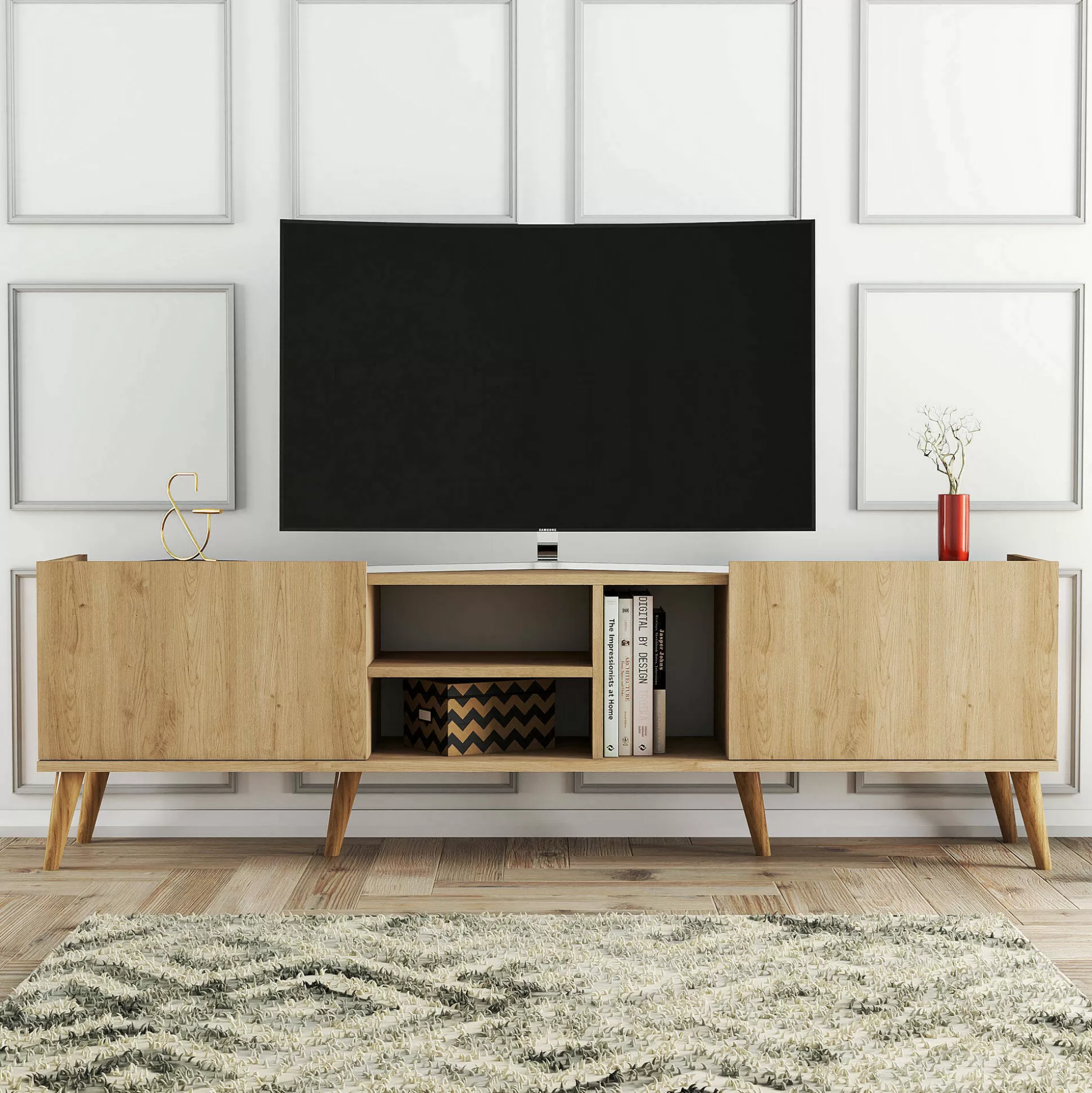 Dmora Mobili Porta Tv<Mobile porta TV Alberona, 180x34 h52 cm,