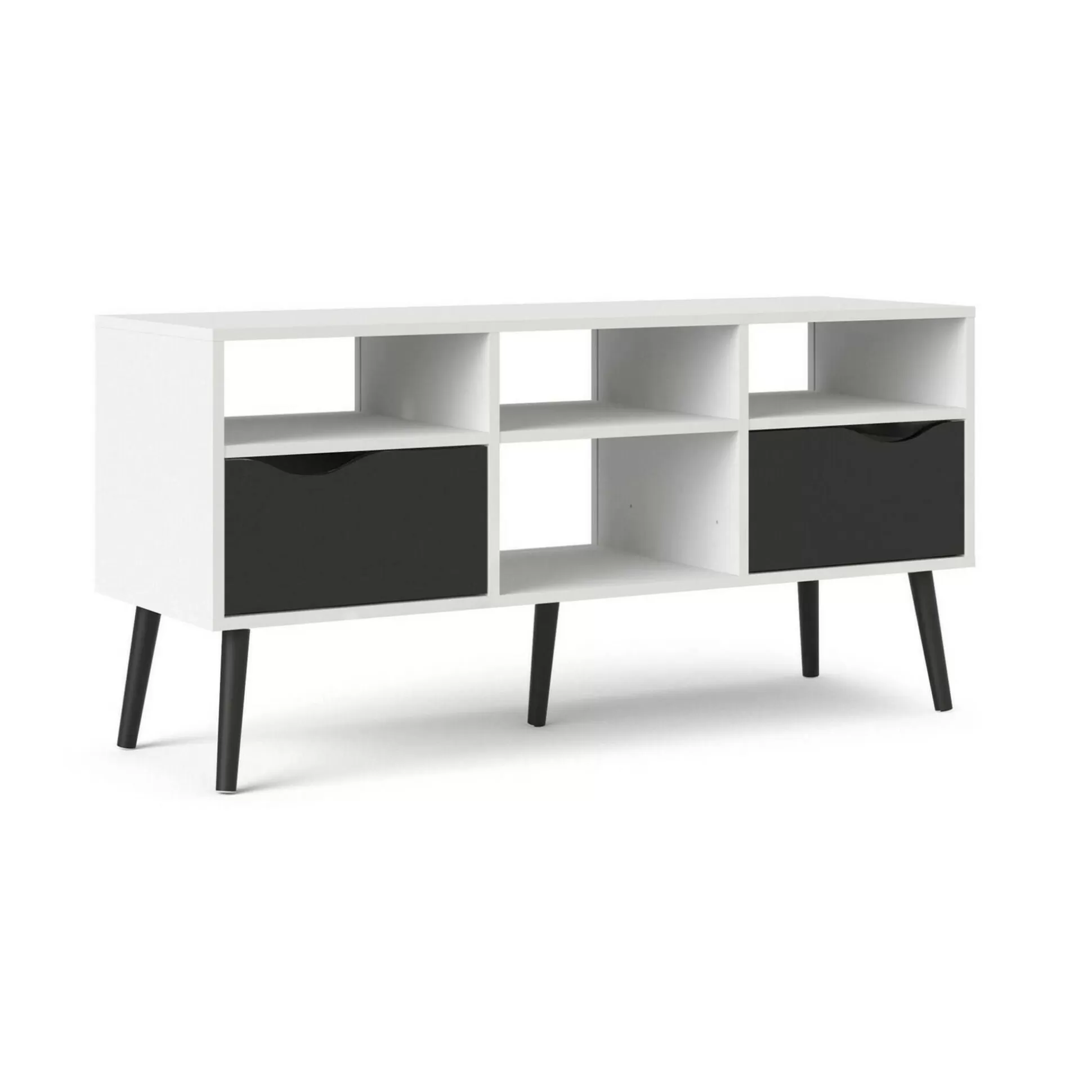 Dmora Mobili Porta Tv<Mobile porta TV Aliani, 117x39 h57 cm, Bianco e Nero