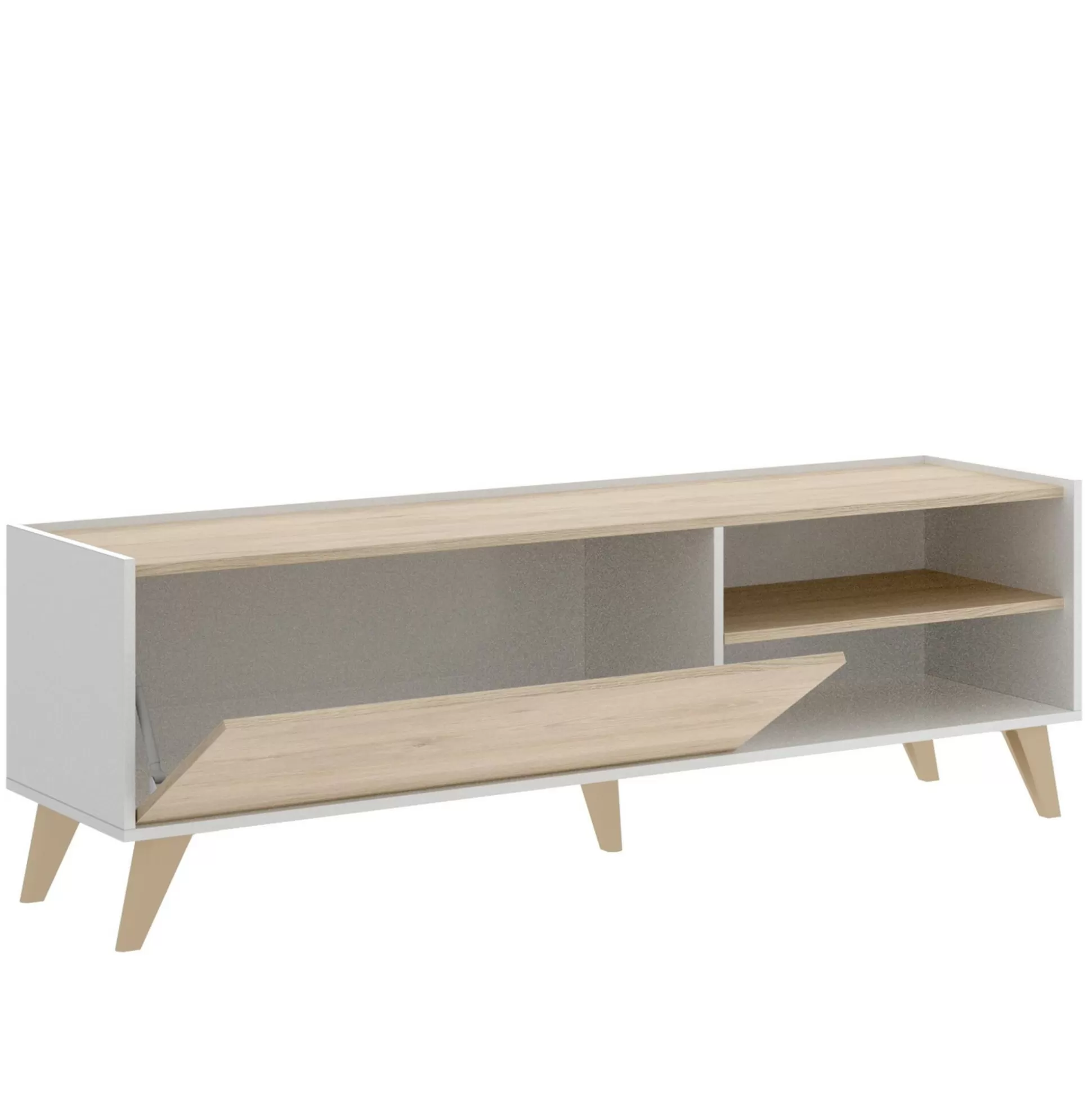 Dmora Mobili Porta Tv<Mobile porta TV Allesia, 155x43h47 cm, Rovere e Bianco
