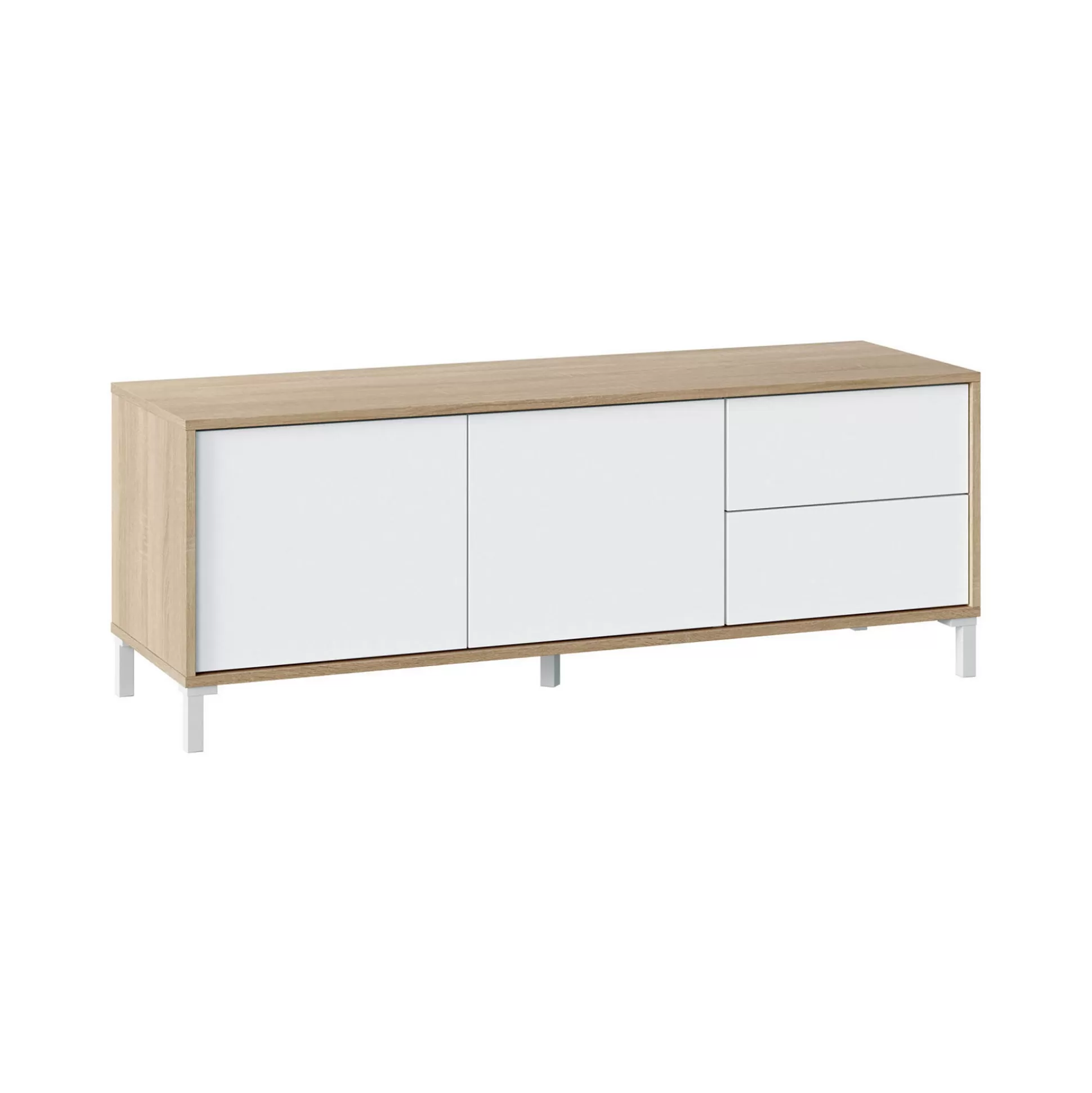 Dmora Mobili Porta Tv<Mobile porta TV Alva, 130x41h47 cm, Rovere e Bianco