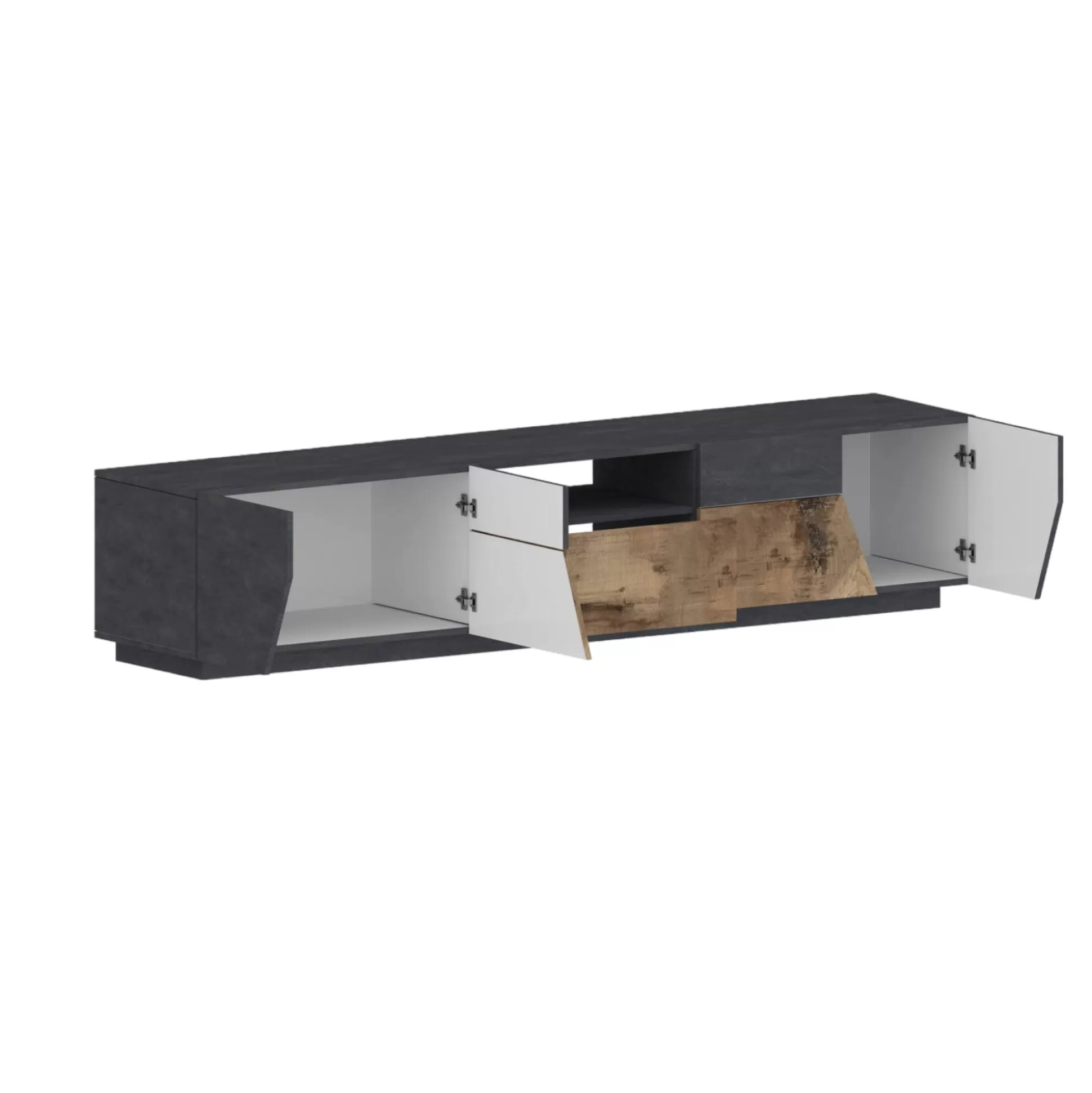 Dmora Mobili Porta Tv<Mobile porta TV Animai, cm 220x43h46, Ardesia e Acero