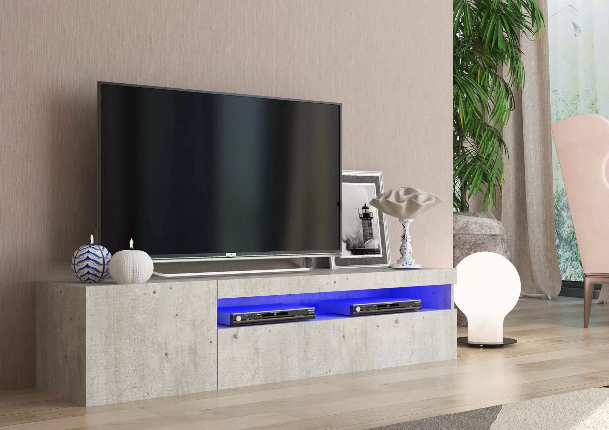 Dmora Mobili Porta Tv<Mobile porta TV Ardy, , con luce LED