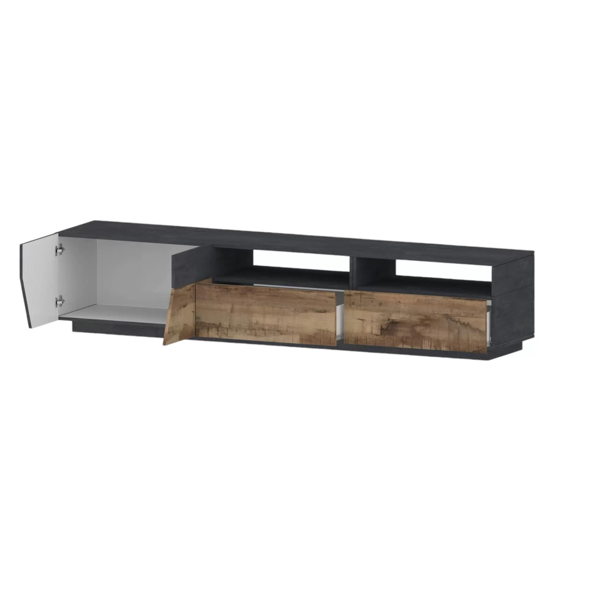Dmora Mobili Porta Tv<Mobile porta TV Arghi, cm 200x43h46, Ardesia e Acero