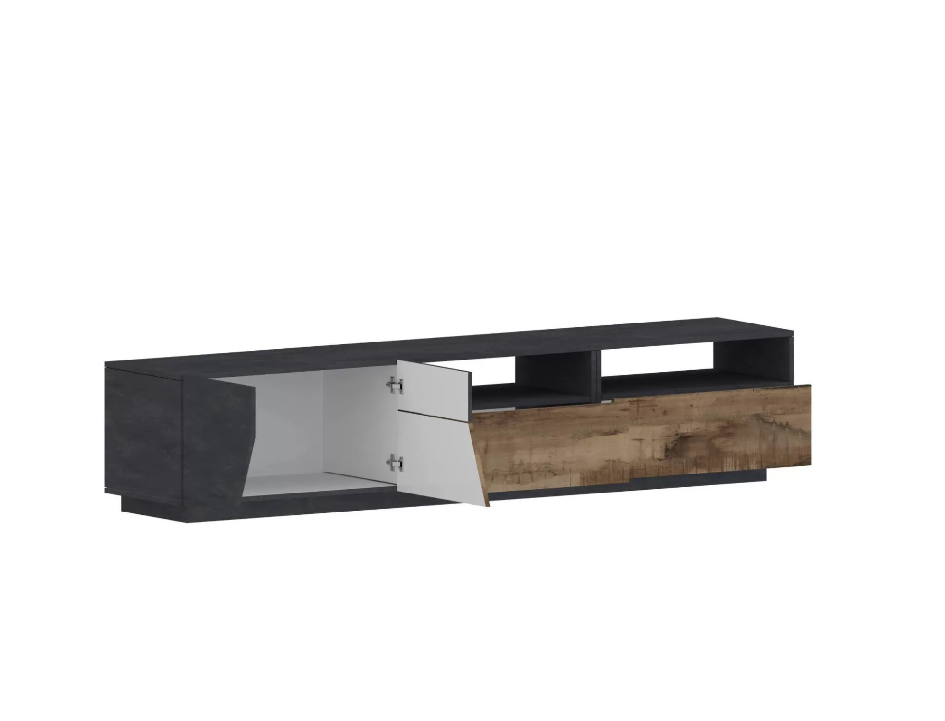 Dmora Mobili Porta Tv<Mobile porta TV Arghi, cm 200x43h46, Ardesia e Acero
