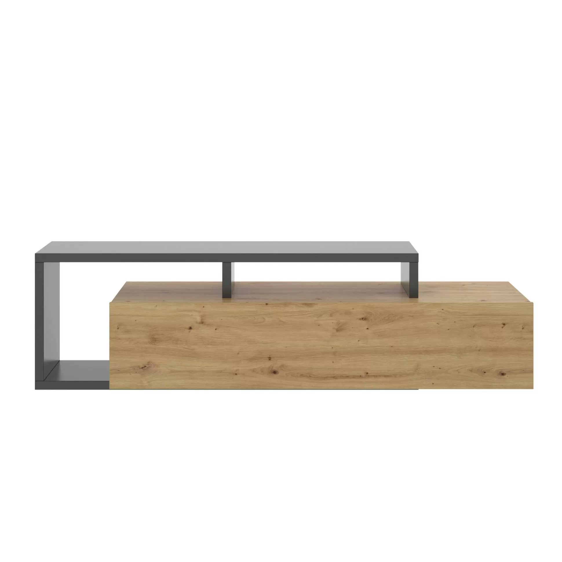 Dmora Mobili Porta Tv<Mobile porta TV Argon, 165x40h47 cm, Rovere Nodi e Antracite