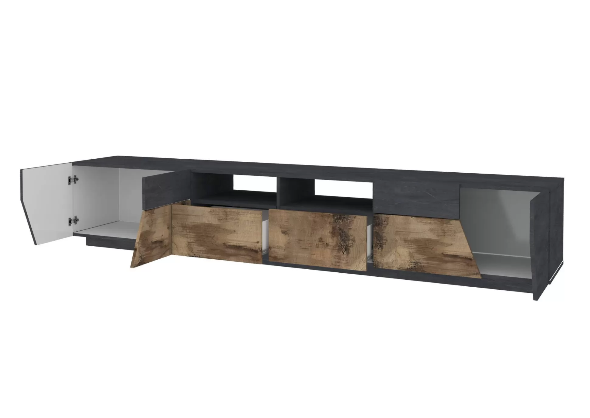 Dmora Mobili Porta Tv<Mobile porta TV Asdrubale, cm 260x43h46, Ardesia e Acero