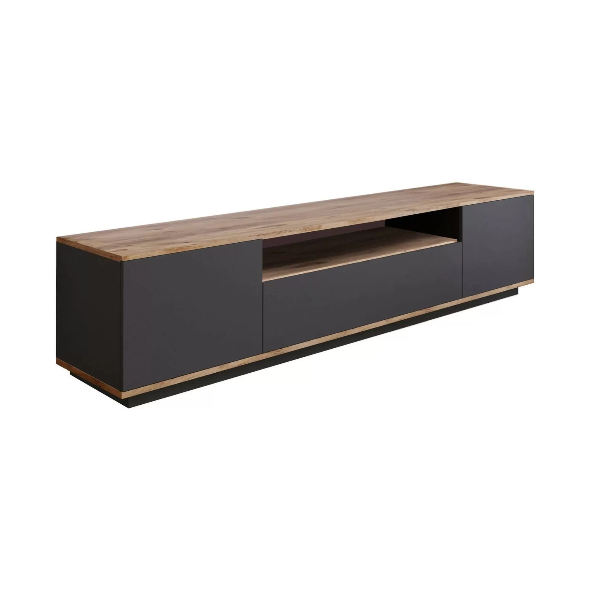 Dmora Mobili Porta Tv<Mobile porta TV Asellina, 180x45h45 cm, Quercia e Antracite