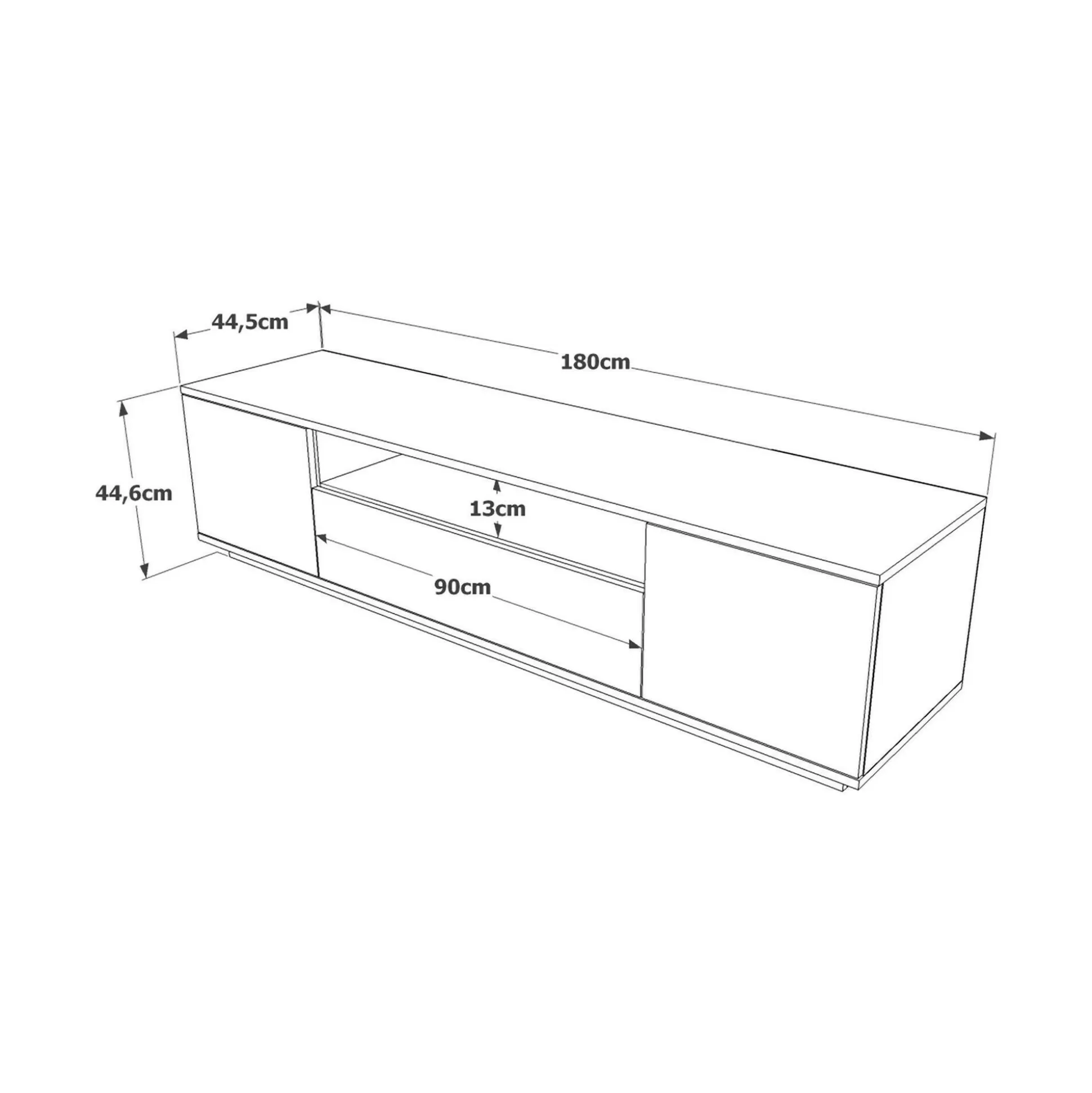 Dmora Mobili Porta Tv<Mobile porta TV Asellina, 180x45h45 cm, Quercia e Antracite