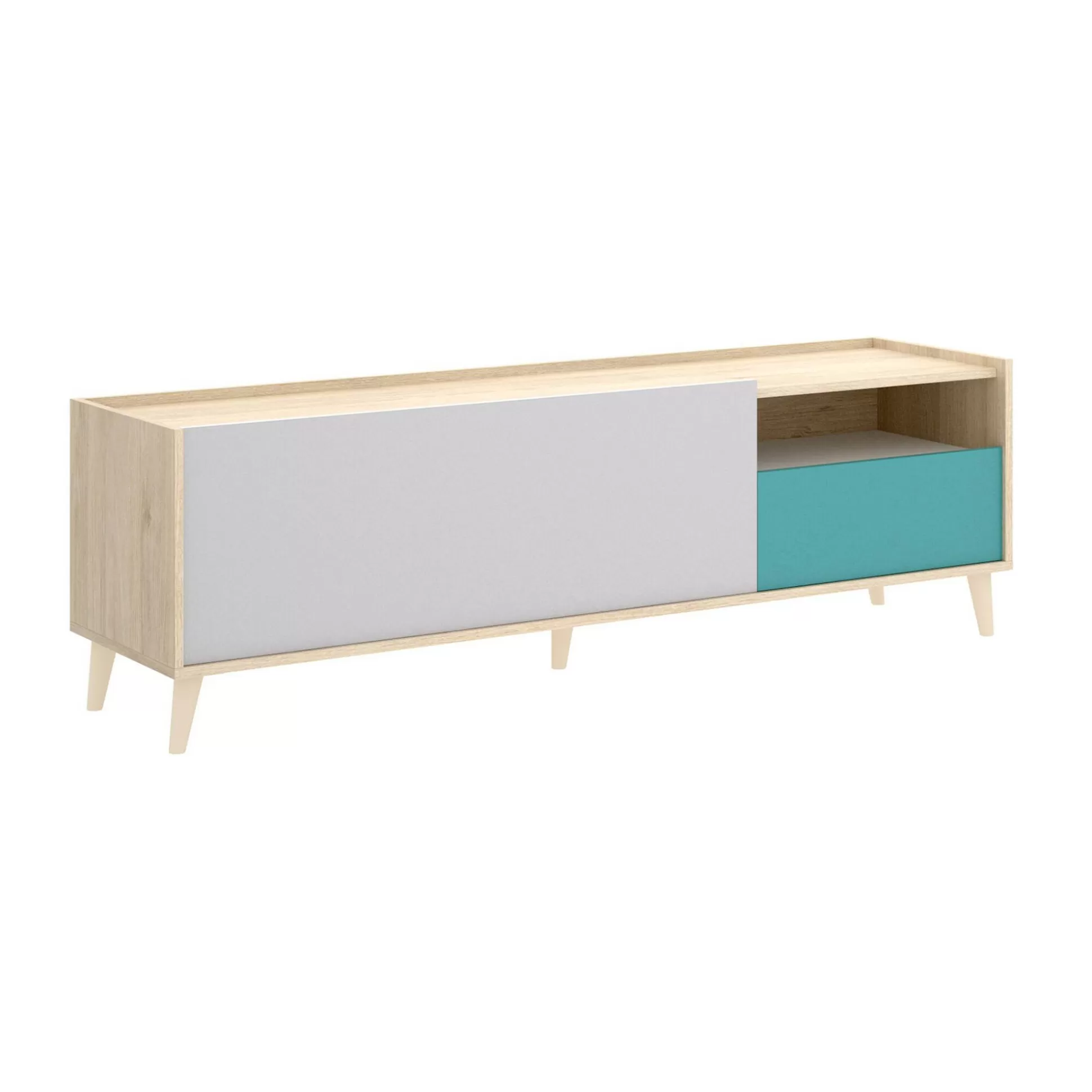 Dmora Mobili Porta Tv<Mobile porta TV Axterix, 155x43h47 cm, Rovere e Bianco