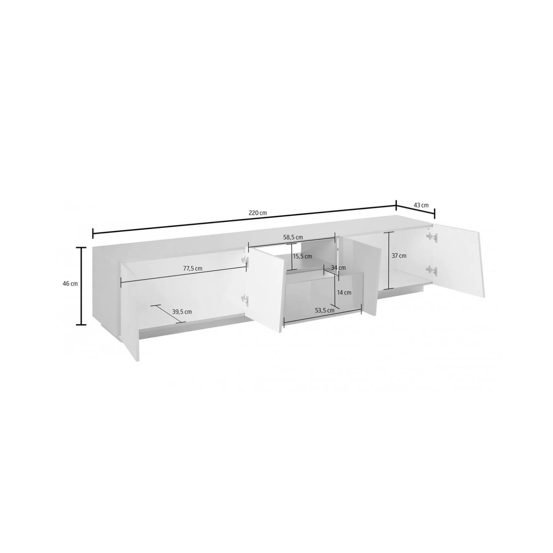 Dmora Mobili Porta Tv<Mobile porta TV Azzurras, , con luce LED