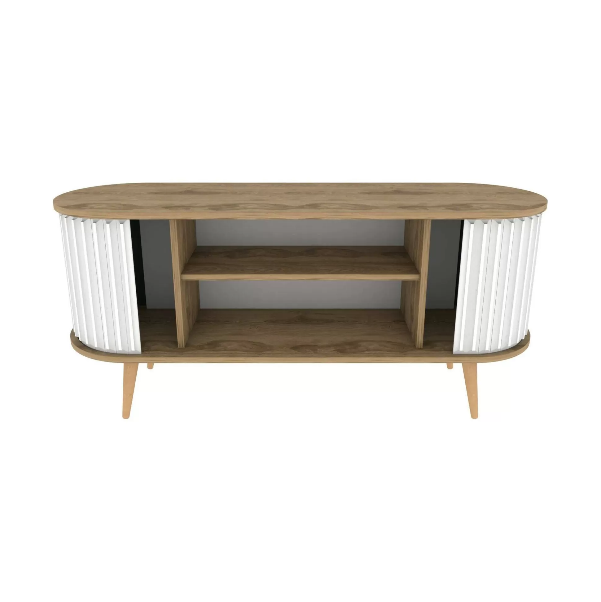 Dmora Mobili Porta Tv<Mobile porta TV Bailu, 140x43h64 cm, Quercia e Bianco