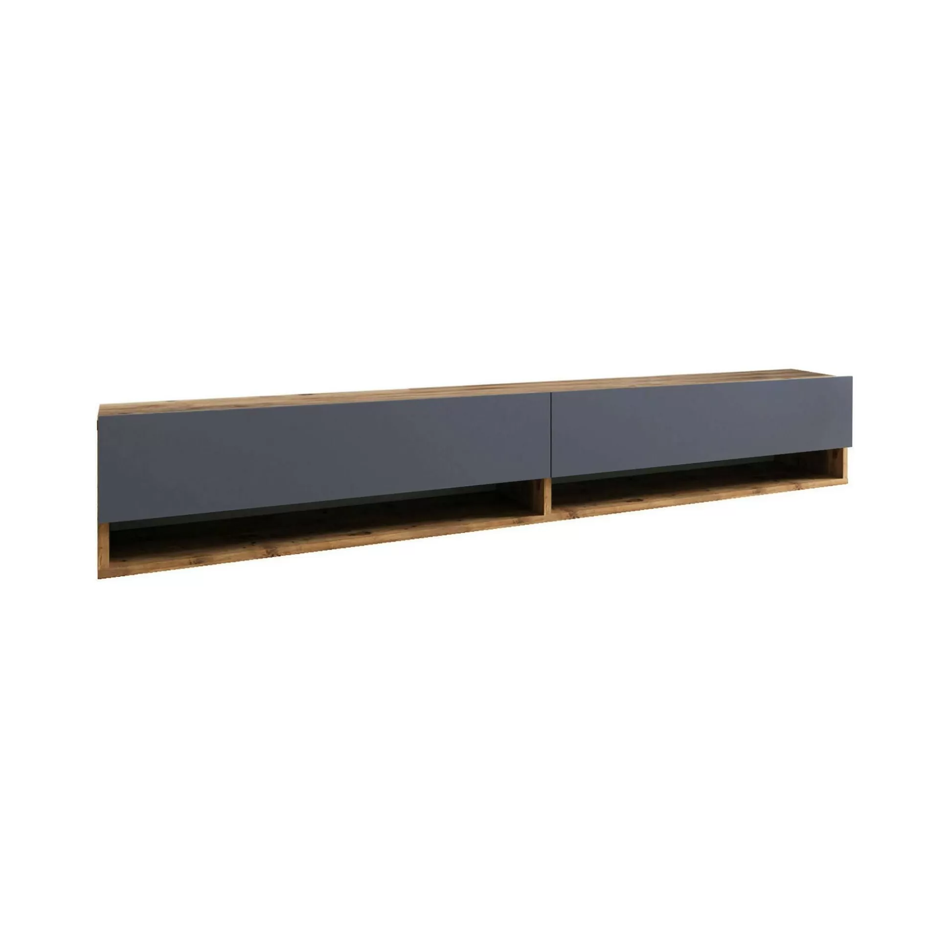 Dmora Mobili Porta Tv<Mobile porta TV Compasso, 180x32h29 cm, Quercia e Antracite