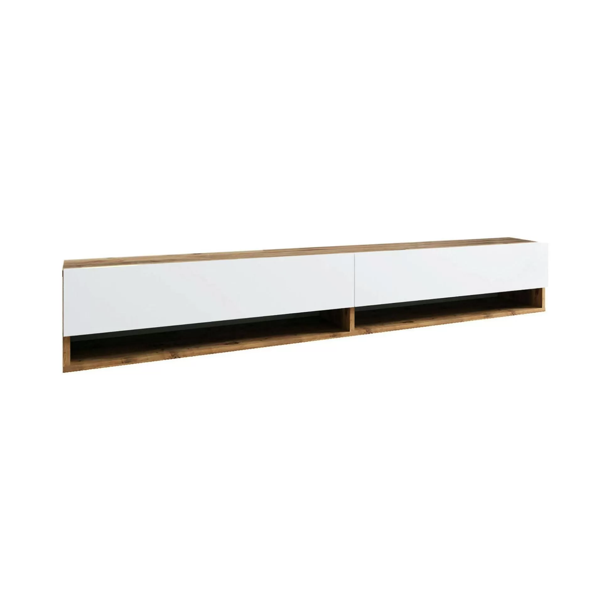 Dmora Mobili Porta Tv<Mobile porta TV Compasso, 180x32h29 cm, Quercia e Bianco