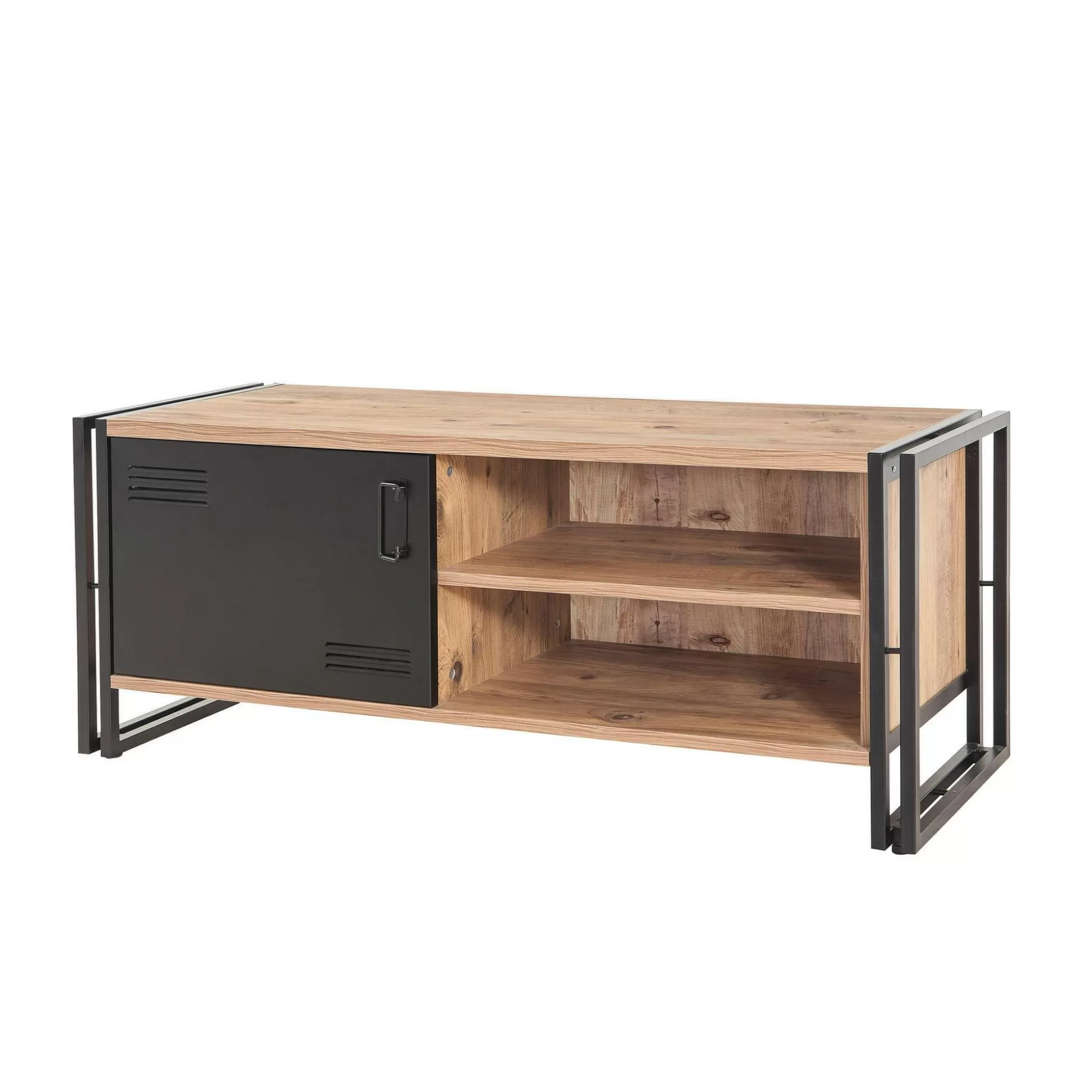 Dmora Mobili Porta Tv<Mobile porta TV Cyprien, Quercia e Nero, 130x45h50 cm