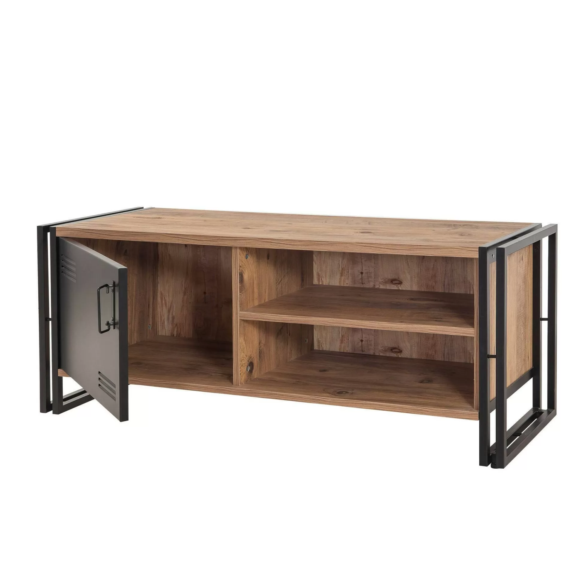 Dmora Mobili Porta Tv<Mobile porta TV Cyprien, Quercia e Nero, 130x45h50 cm