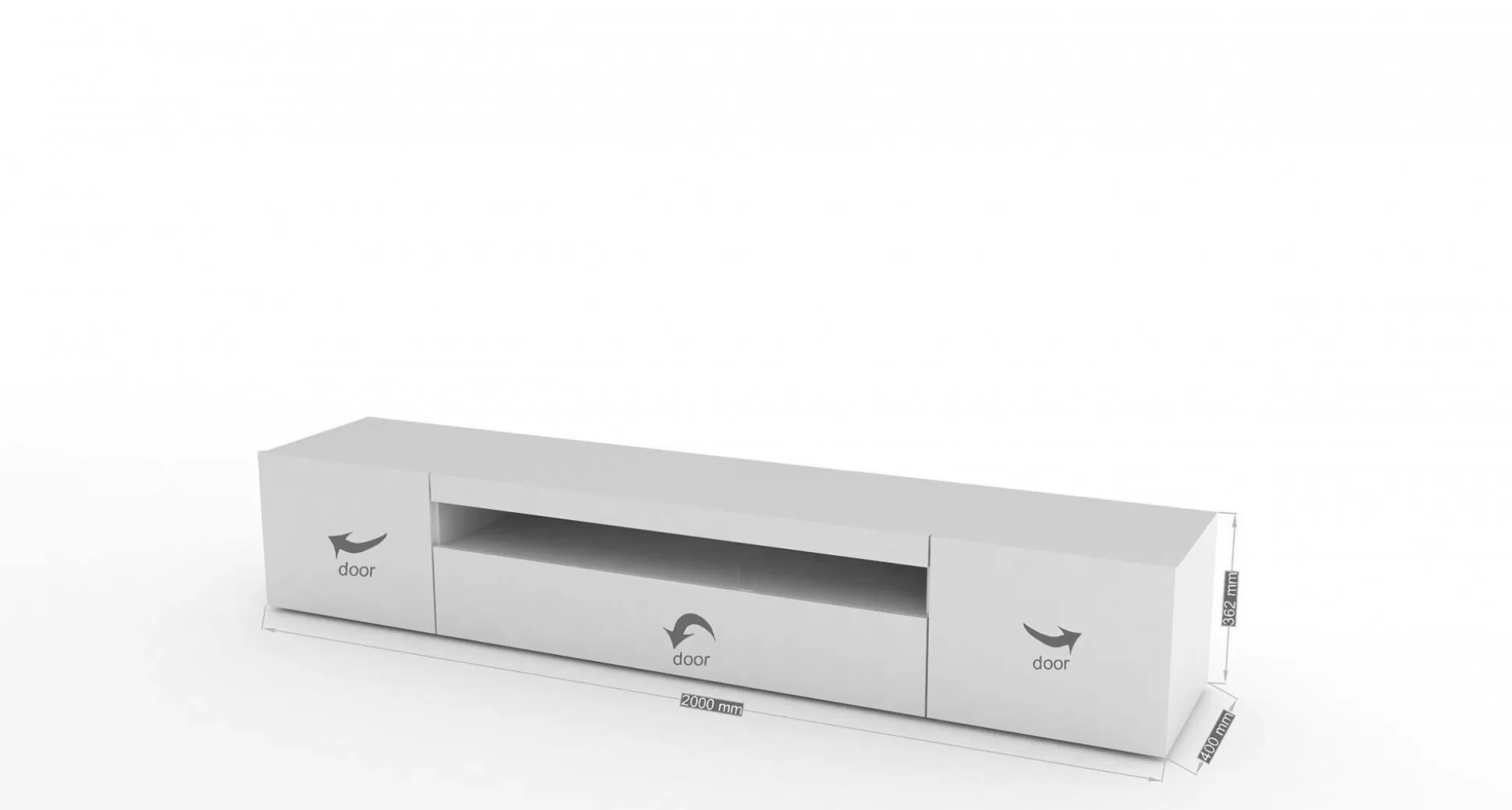 Dmora Mobili Porta Tv<Mobile porta TV Dafrim, , con luce LED