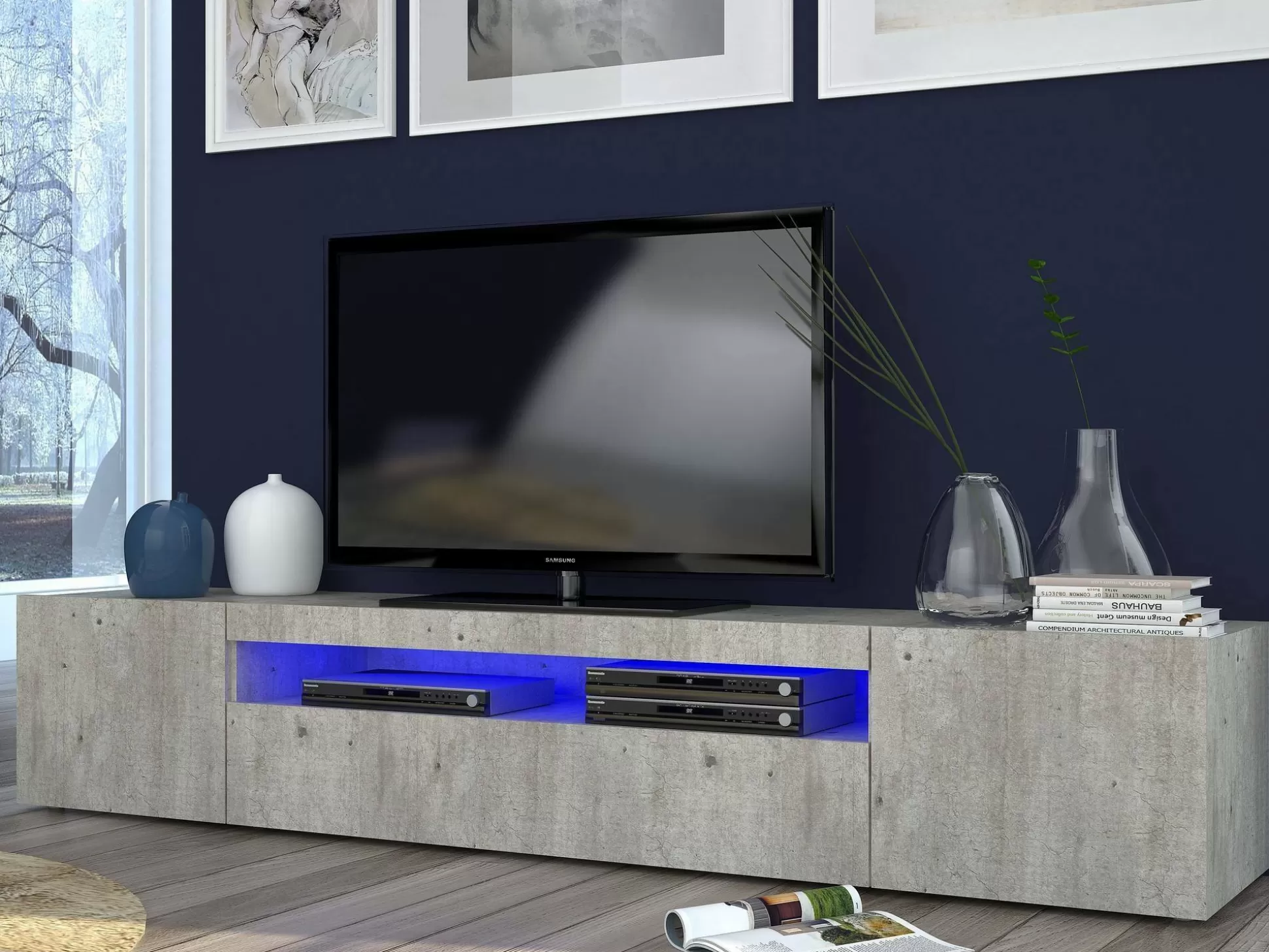 Dmora Mobili Porta Tv<Mobile porta TV Dafrim, , con luce LED