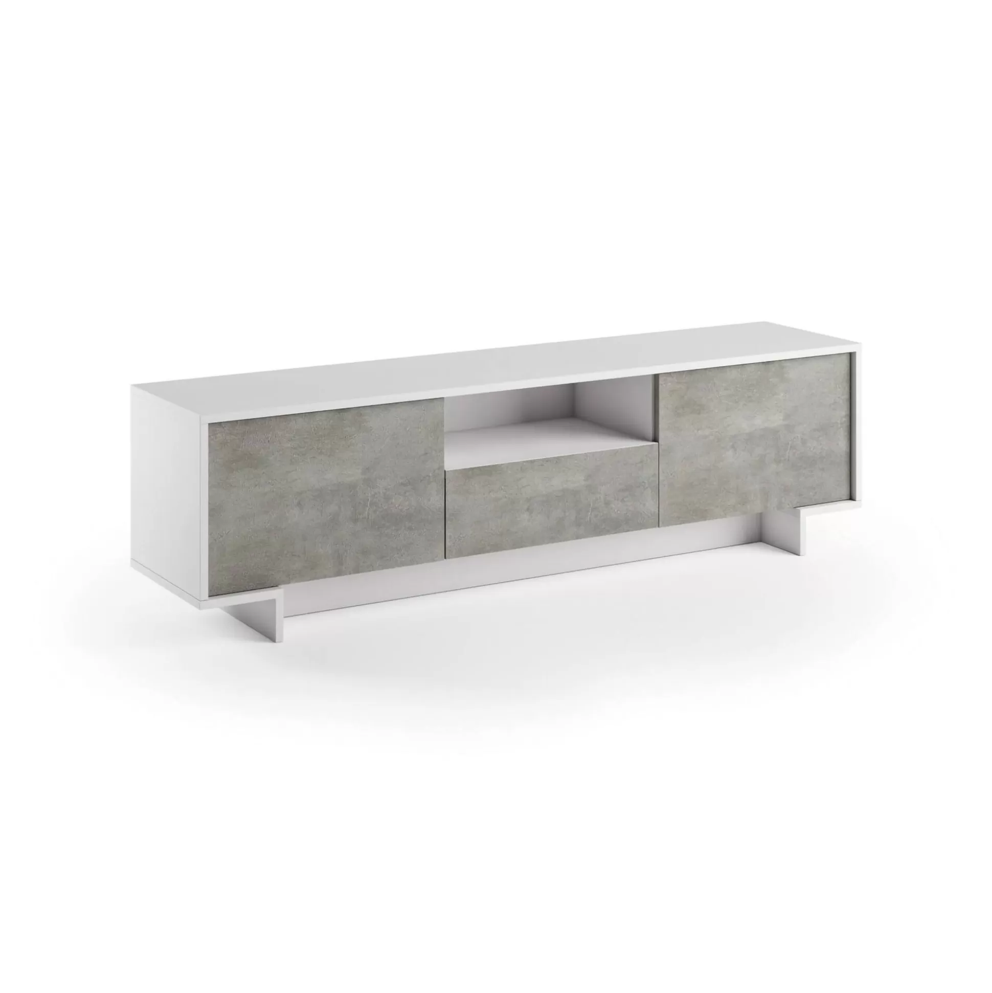 Dmora Mobili Porta Tv<Mobile porta TV Darrighin, 170x42h48 cm, Bianco e Cemento