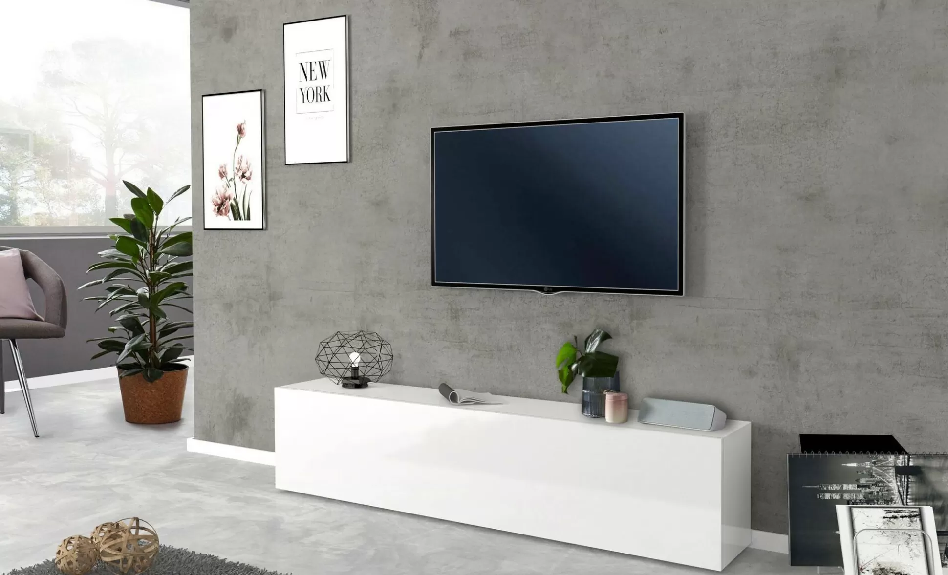 Dmora Mobili Porta Tv<Mobile porta TV Dbarell, cm 180x30h40,