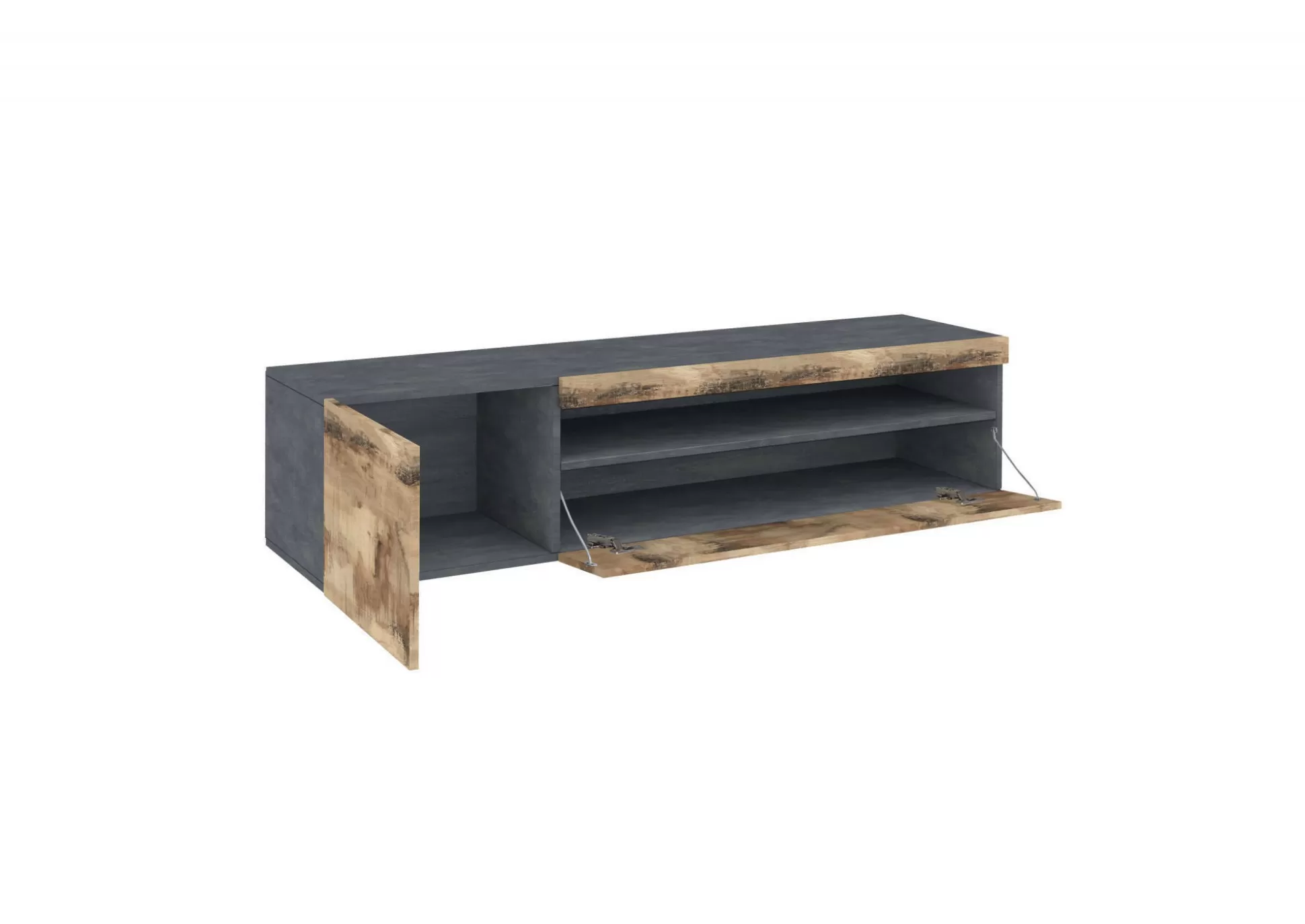 Dmora Mobili Porta Tv<Mobile porta TV Dbele, cm 150x40h37, Ardesia e Acero