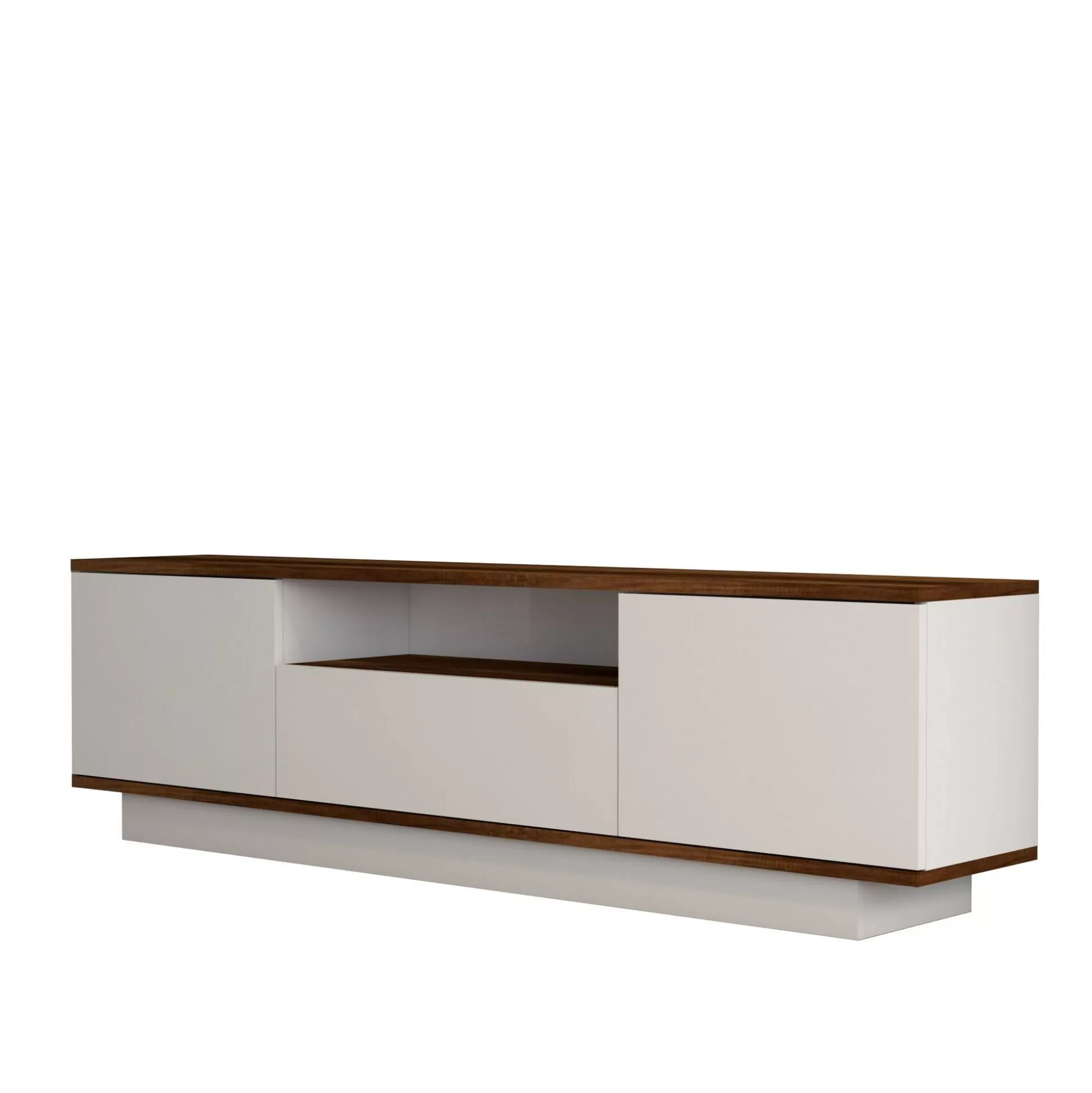 Dmora Mobili Porta Tv<Mobile porta TV Dprat, 160x30h45 cm, Noce e Bianco