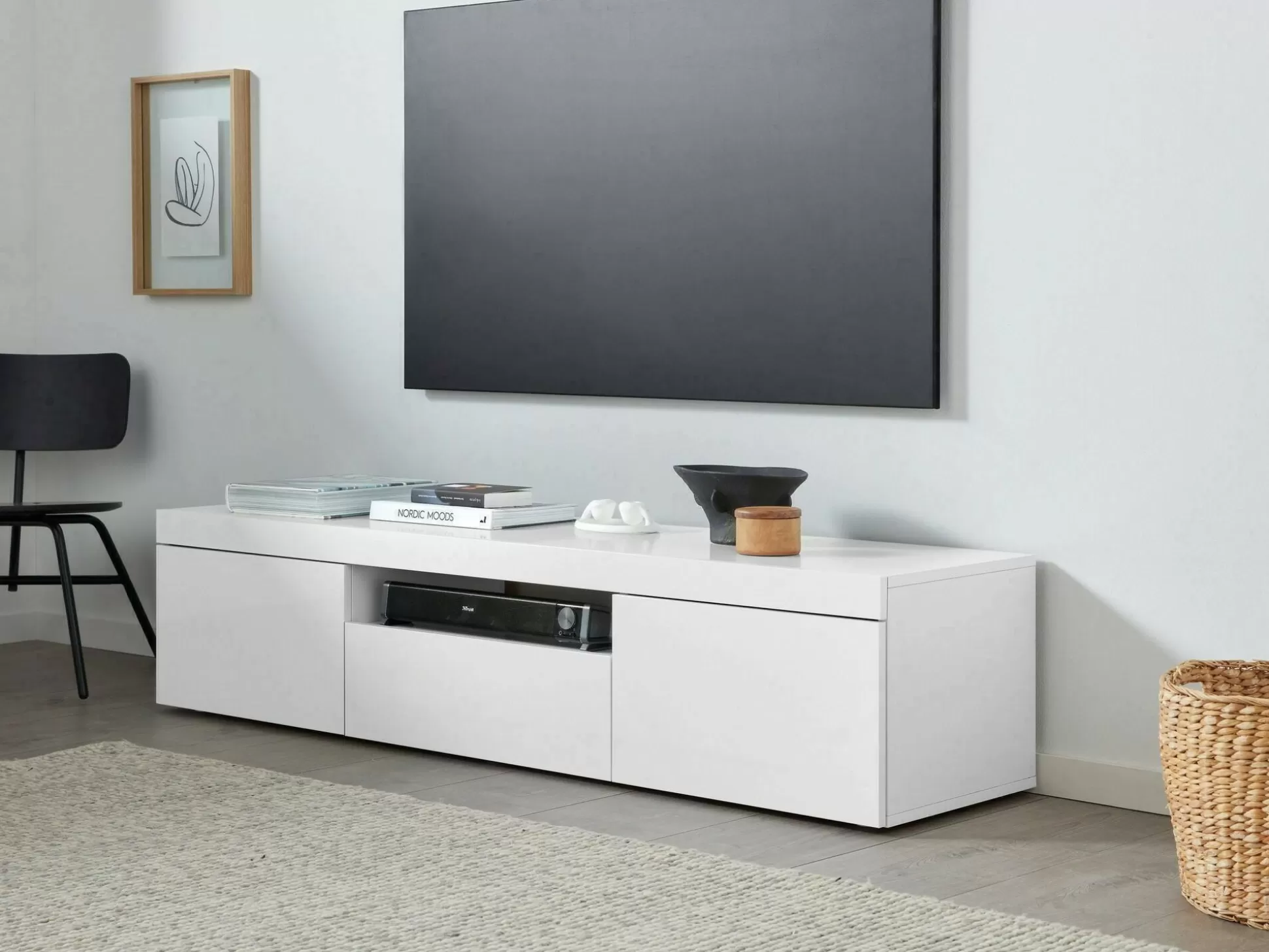 Dmora Mobili Porta Tv<Mobile porta TV Edoarda, 160x40h35 cm, lucido