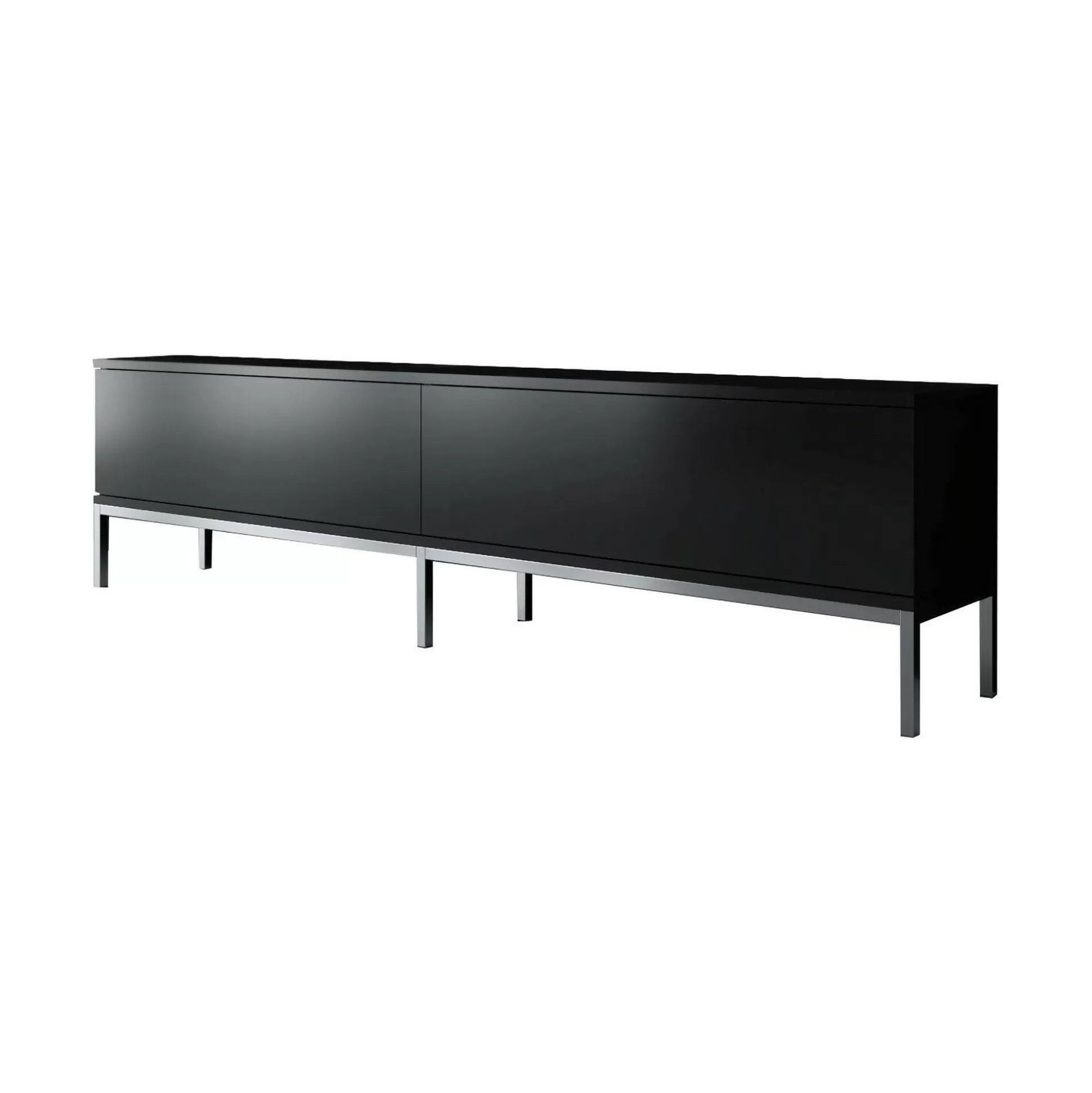 Dmora Mobili Porta Tv<Mobile porta TV Espero, 180x30h47 cm, Nero e Argento