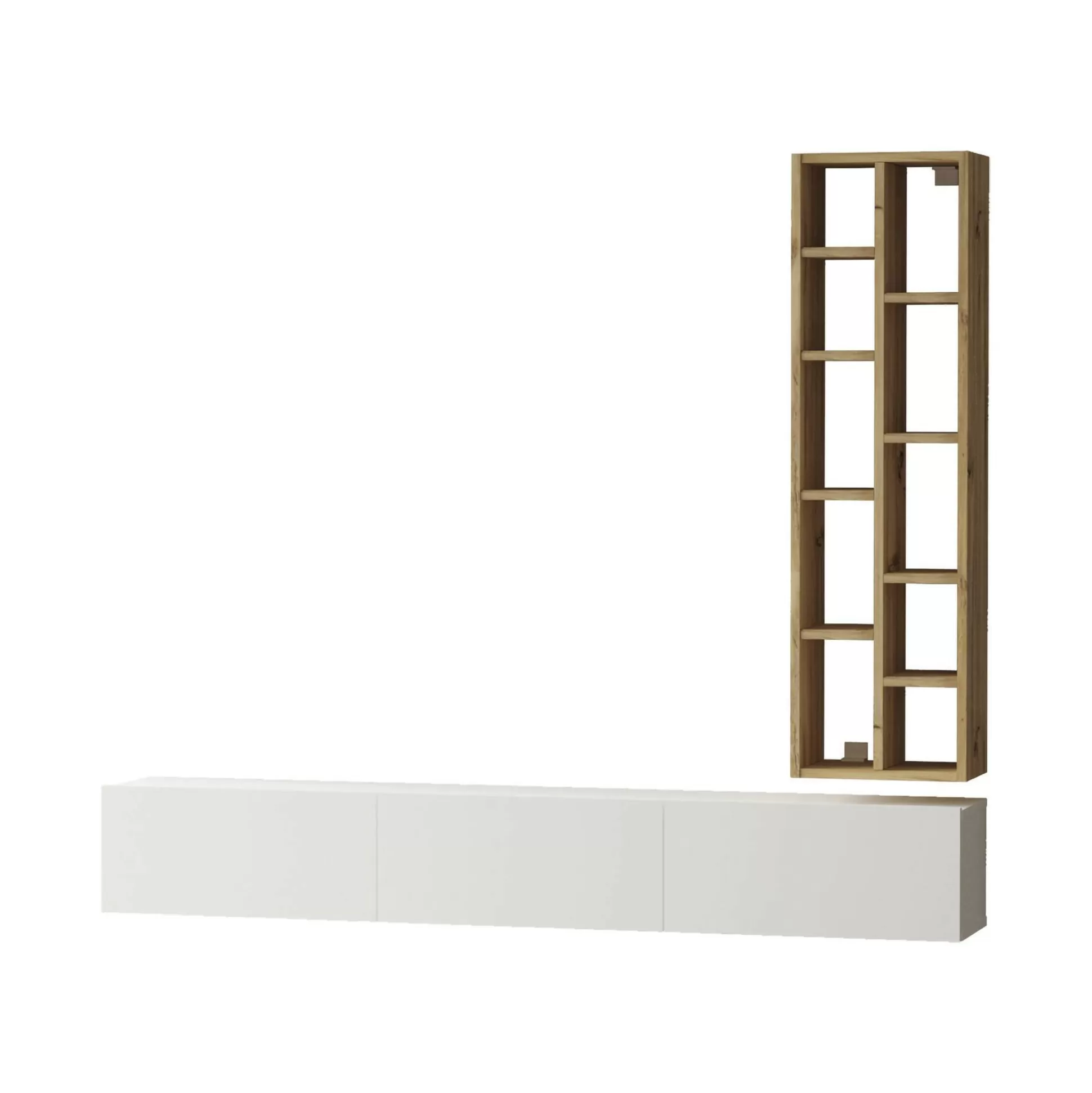 Dmora Mobili Porta Tv<Mobile porta TV Giusi, 175x27h25 cm, Quercia e Bianco