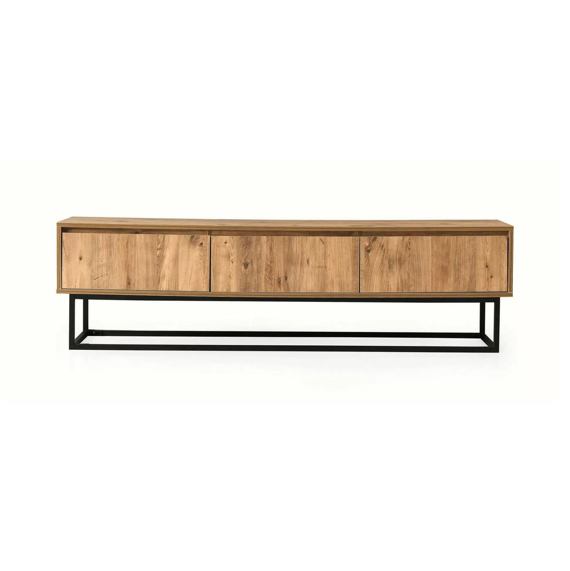 Dmora Mobili Porta Tv<Mobile porta TV Ignazia, Quercia e Nero, 180x40h50 cm