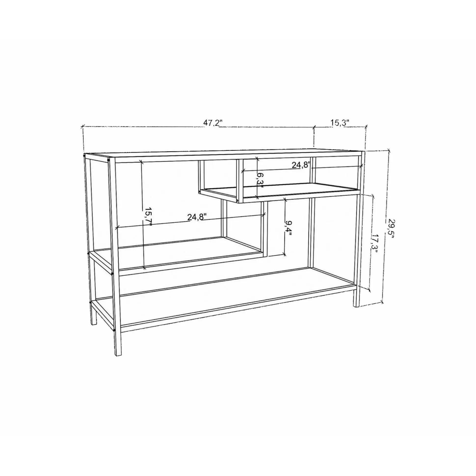 Dmora Mobili Porta Tv<Mobile porta TV Ivette, 120x39h75 cm, Antracite e Nero