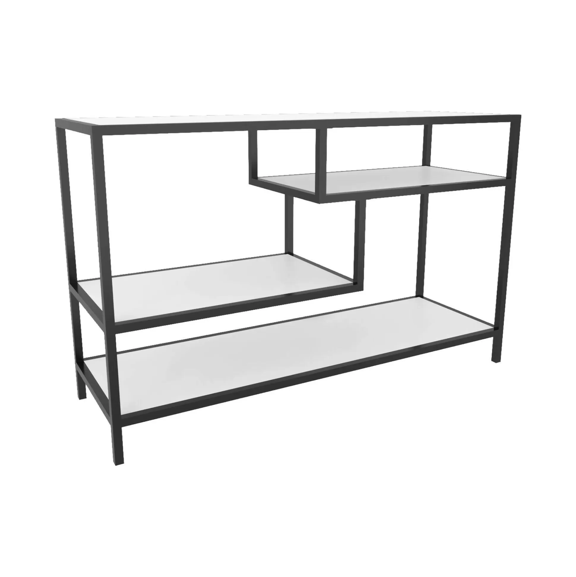 Dmora Mobili Porta Tv<Mobile porta TV Ivette, 120x39h75 cm, Bianco e Nero