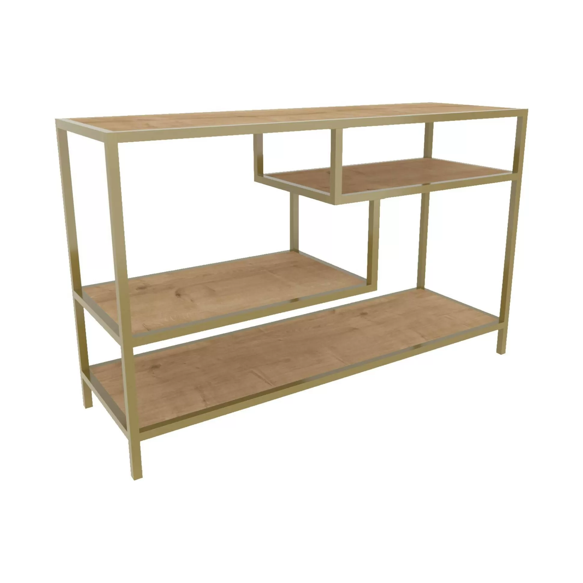 Dmora Mobili Porta Tv<Mobile porta TV Ivette, 120x39h75 cm, Oro e Quercia