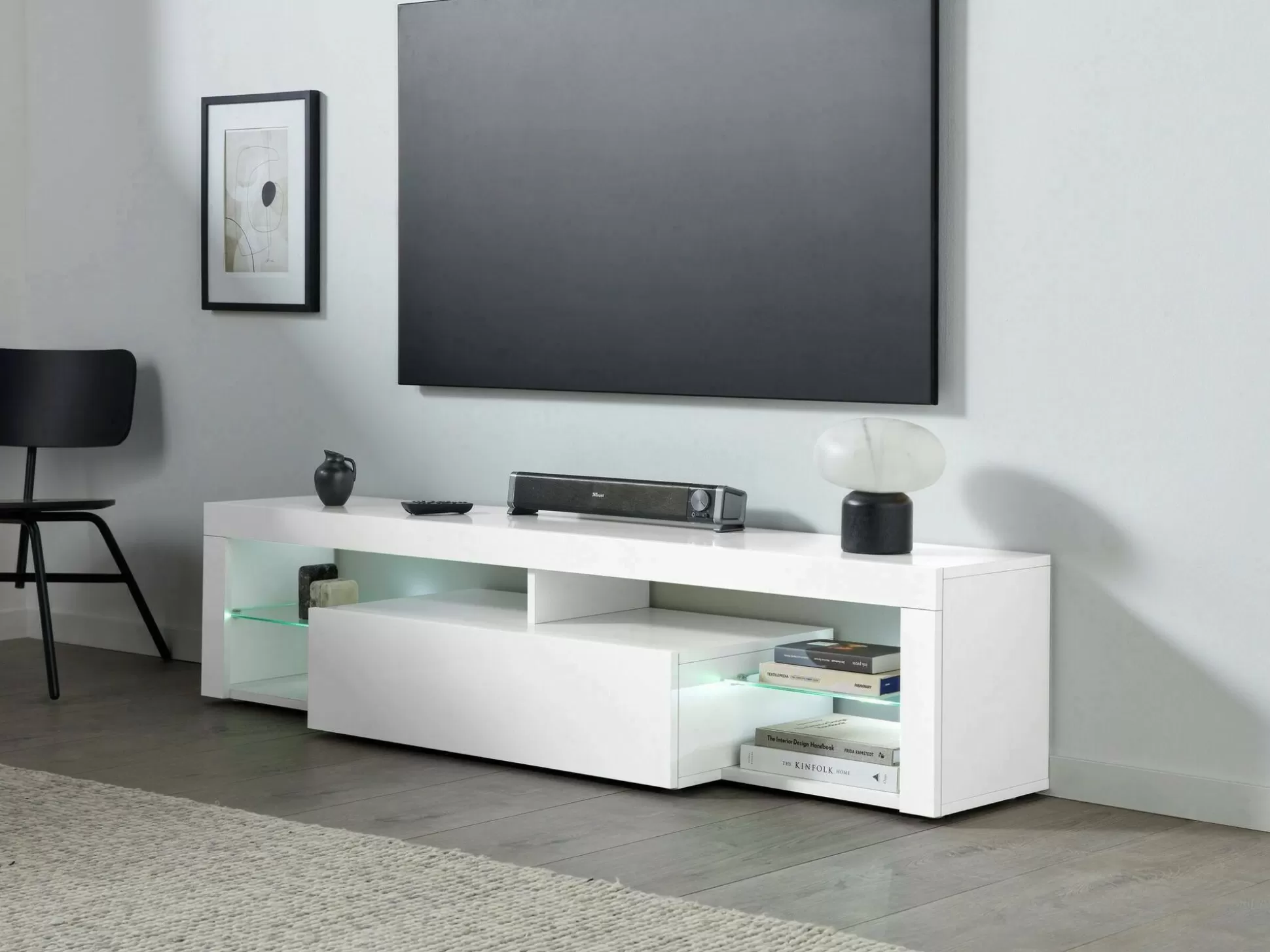 Dmora Mobili Porta Tv<Mobile porta TV Ivy, 160x40h35 cm, lucido