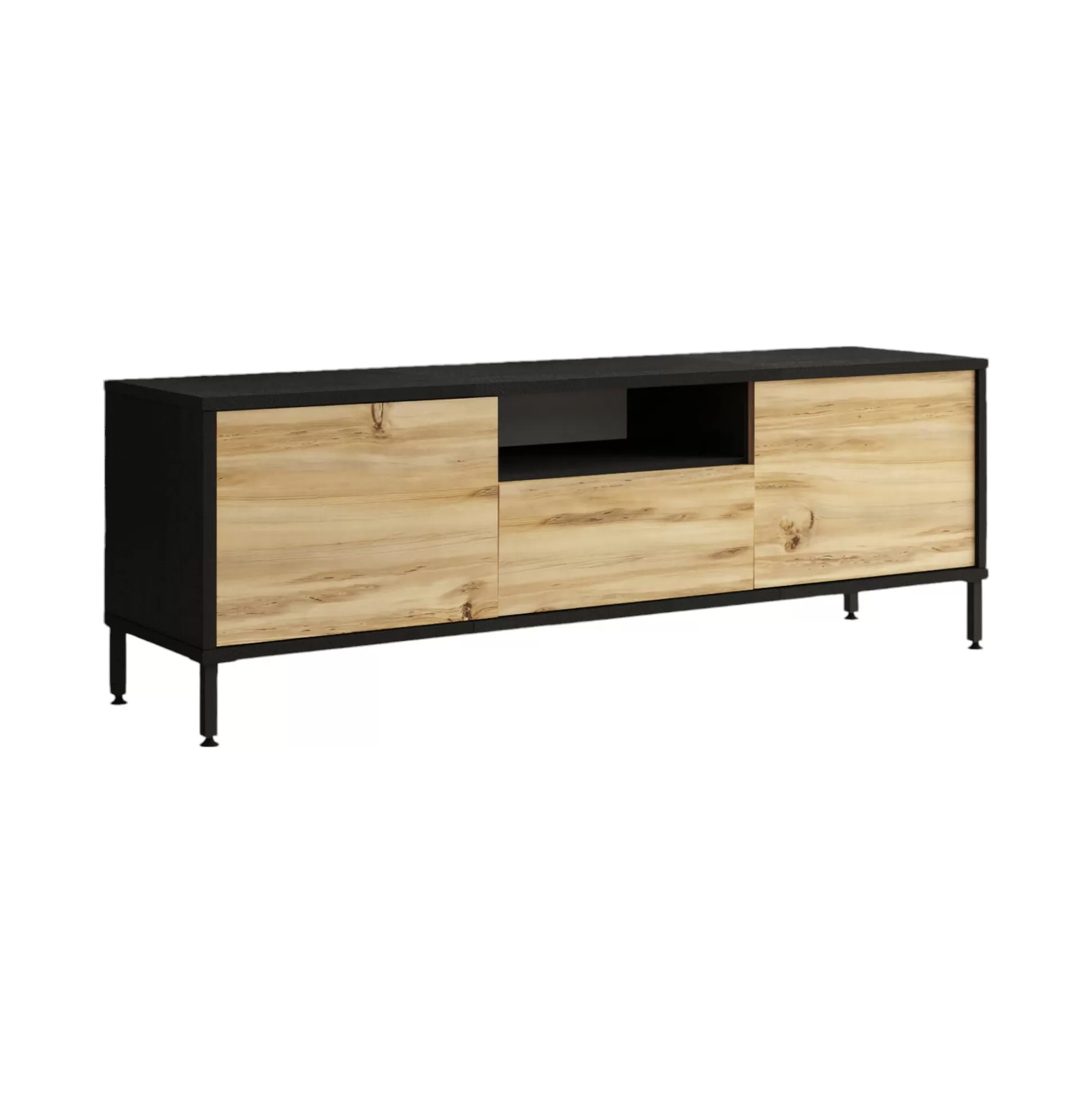 Dmora Mobili Porta Tv<Mobile porta TV Khagan, 140x36 h46 cm, Quercia e Nero