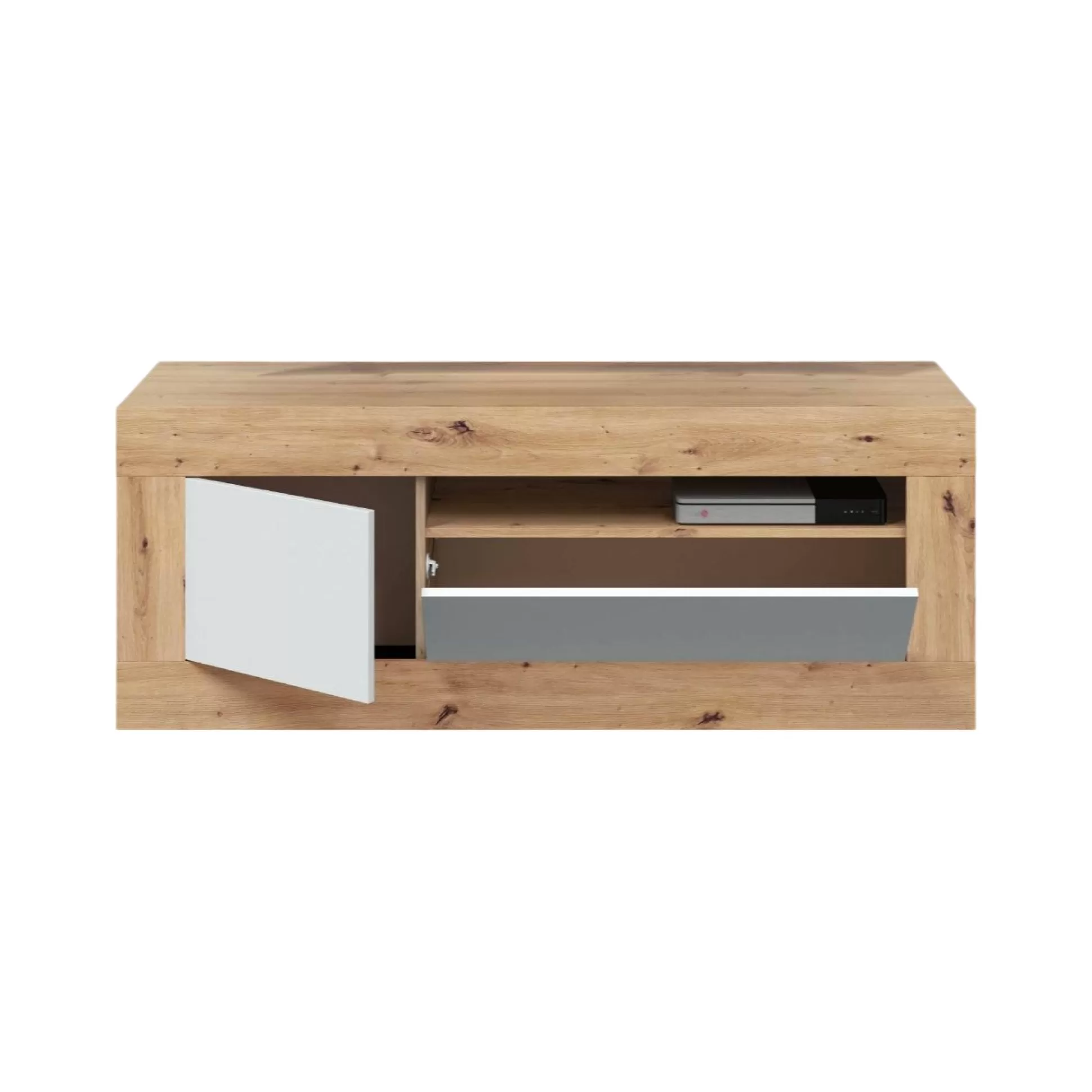 Dmora Mobili Porta Tv<Mobile porta TV Kunzite, 139x42h53 cm, Rovere nodi e Bianco
