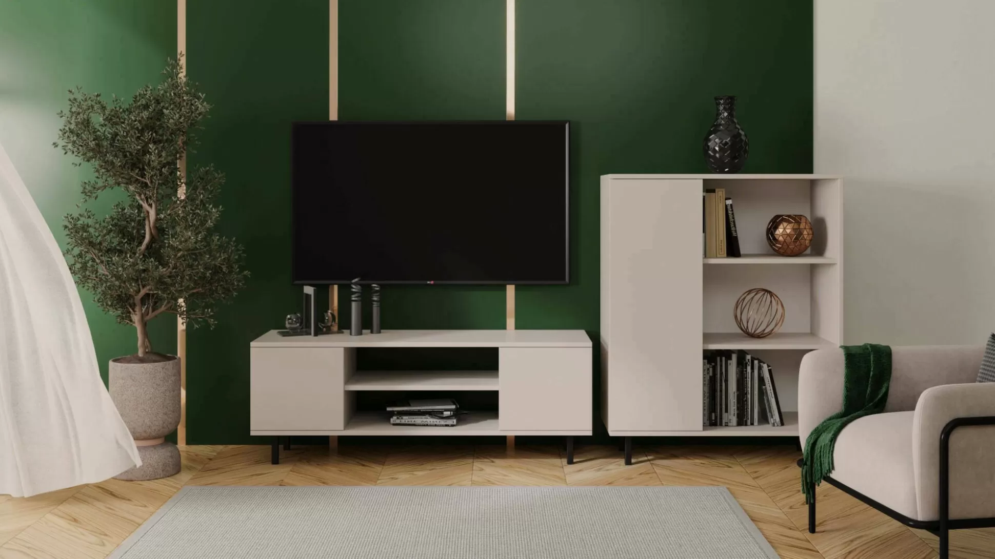 Dmora Mobili Porta Tv<Mobile porta TV Nalgae, 48x155 h40 cm,