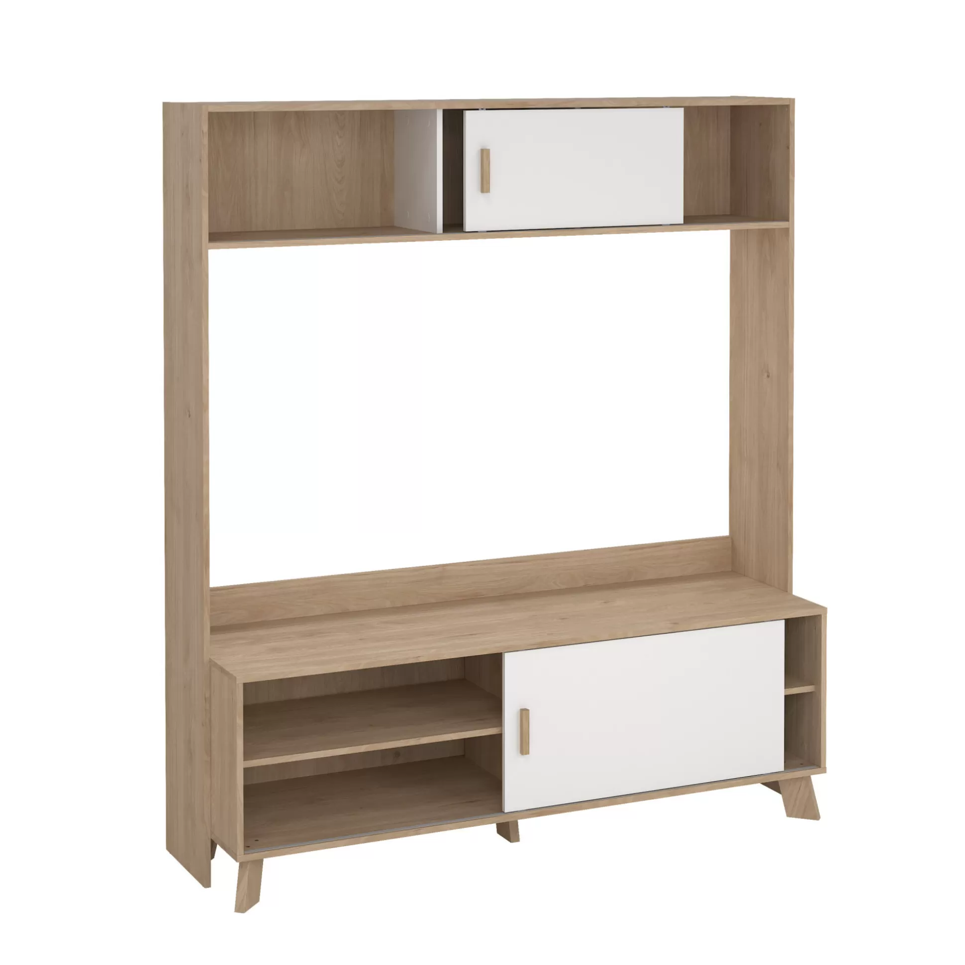 Dmora Mobili Porta Tv<Mobile porta TV Nicosia, 48x159 h181 cm, Rovere e Bianco