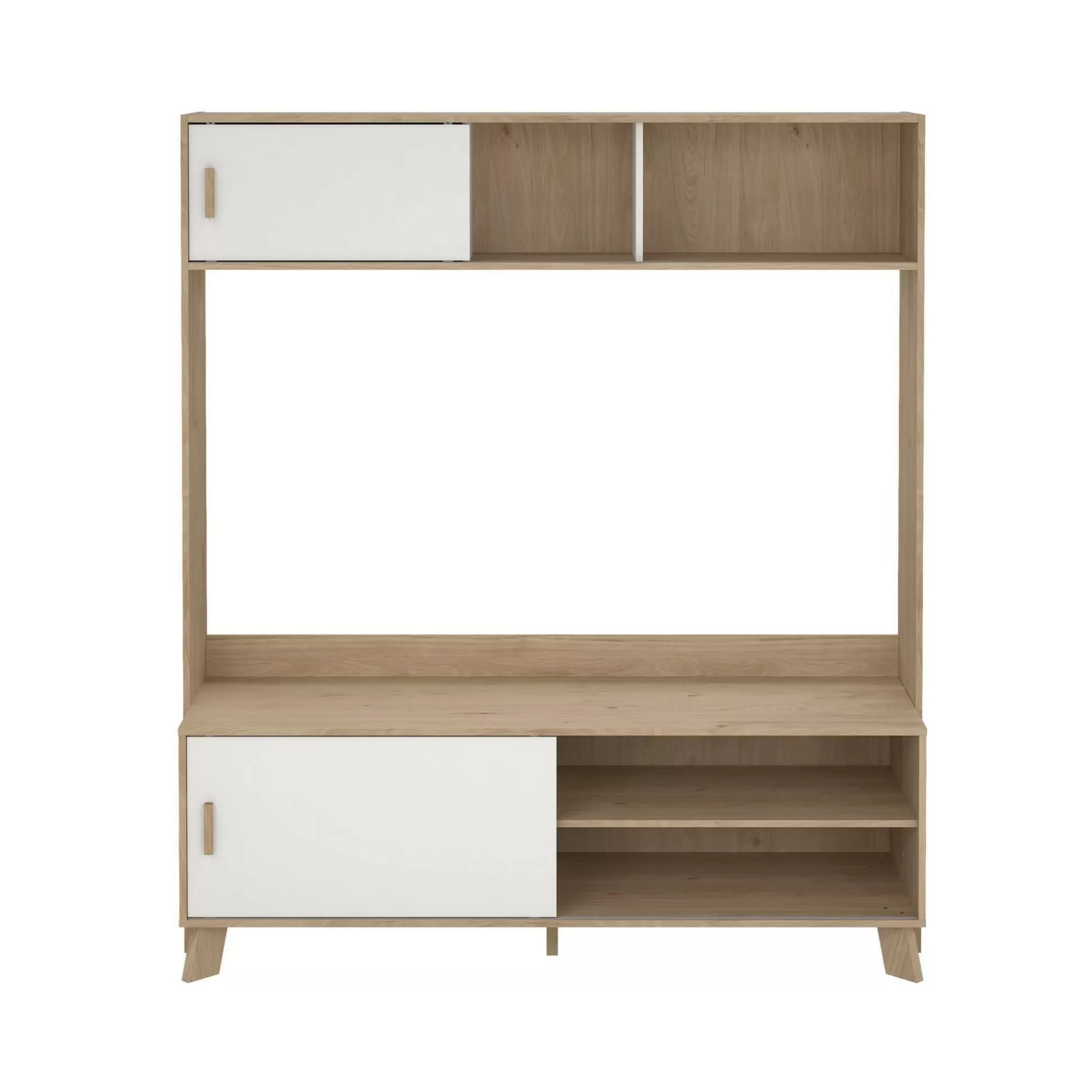 Dmora Mobili Porta Tv<Mobile porta TV Nicosia, 48x159 h181 cm, Rovere e Bianco