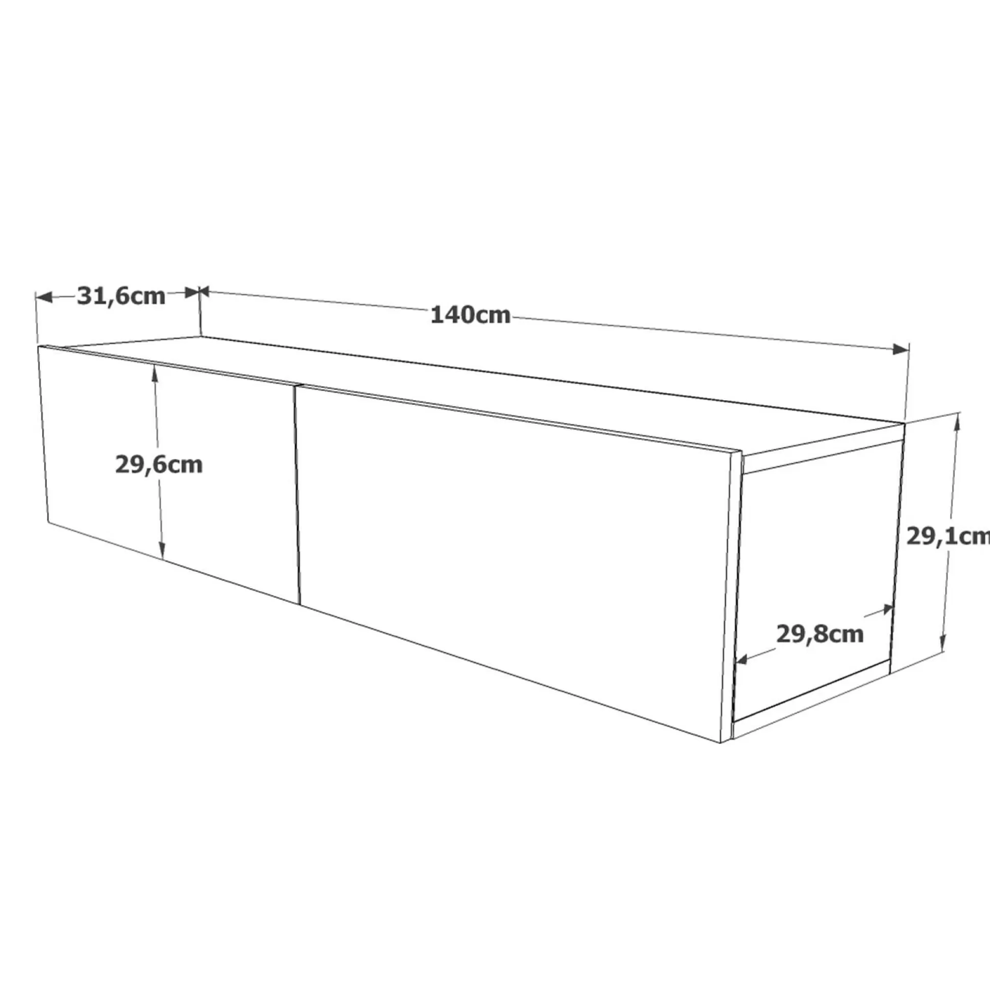 Dmora Mobili Porta Tv<Mobile porta TV Principi, 140x32 h29 cm, Quercia e Bianco