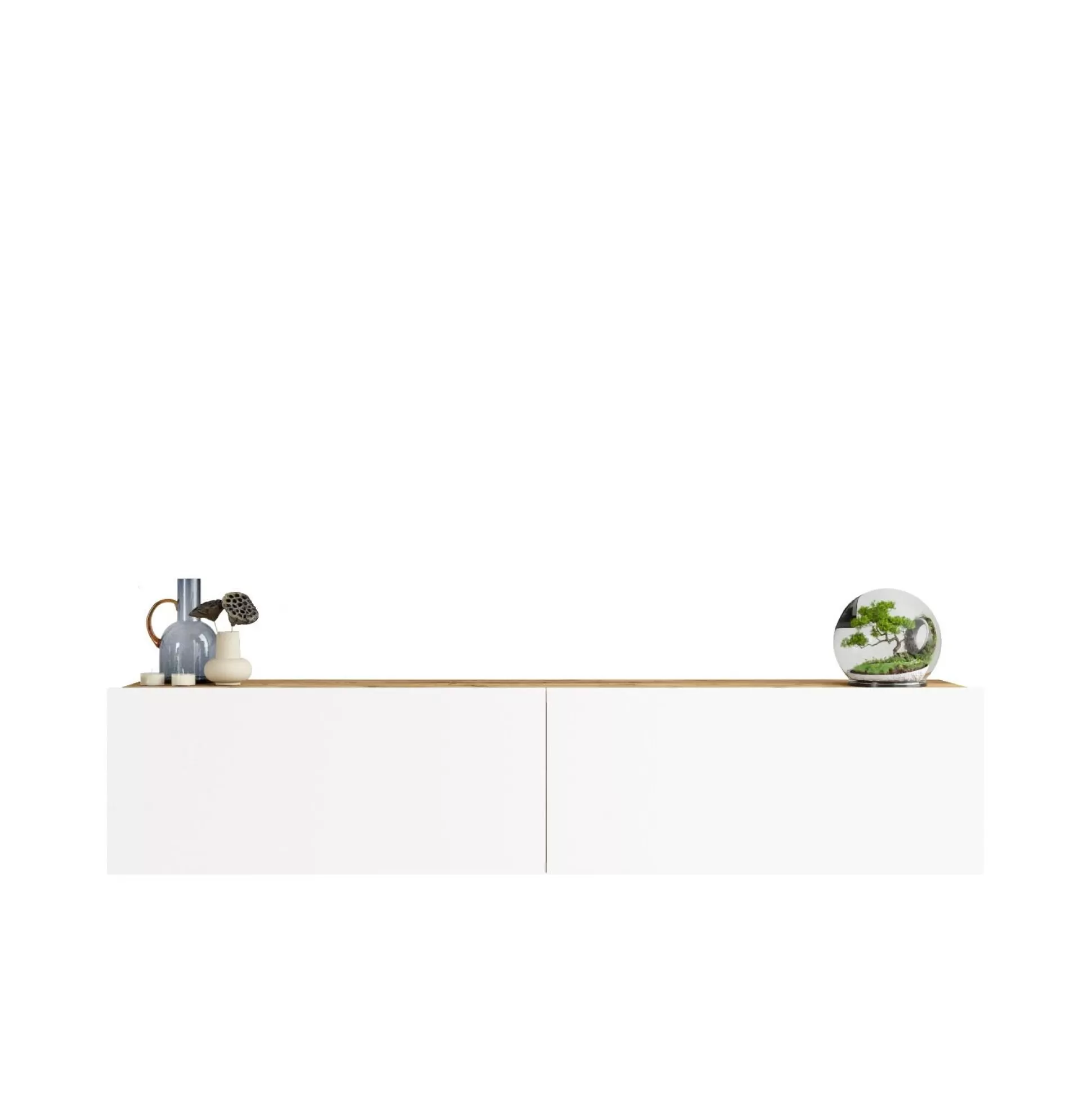 Dmora Mobili Porta Tv<Mobile porta TV Principi, 140x32 h29 cm, Quercia e Bianco