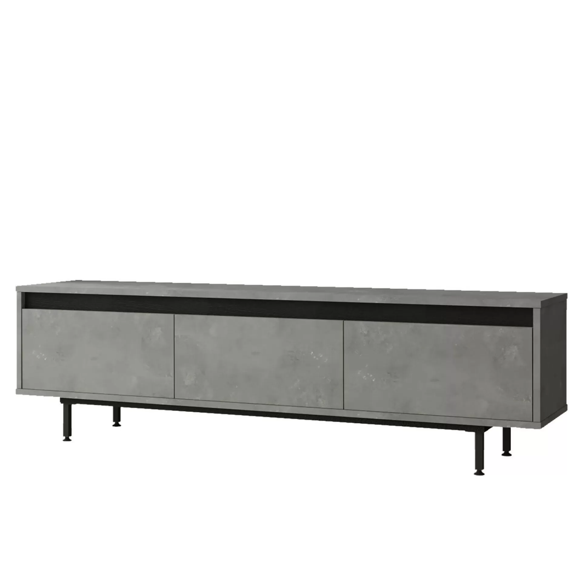 Dmora Mobili Porta Tv<Mobile porta TV Titli, 160x36 h45 cm, Argento e Nero