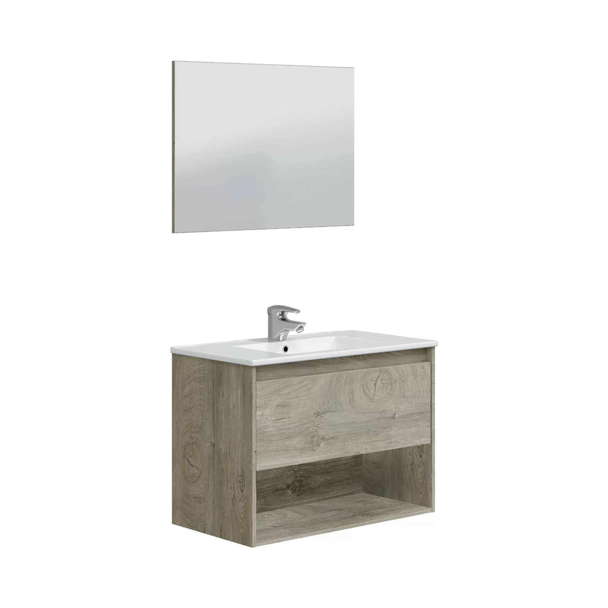 Dmora Mobili Sottolavabo<Mobile sottolavabo Akne, 80x59h45 cm, Rovere e Bianco