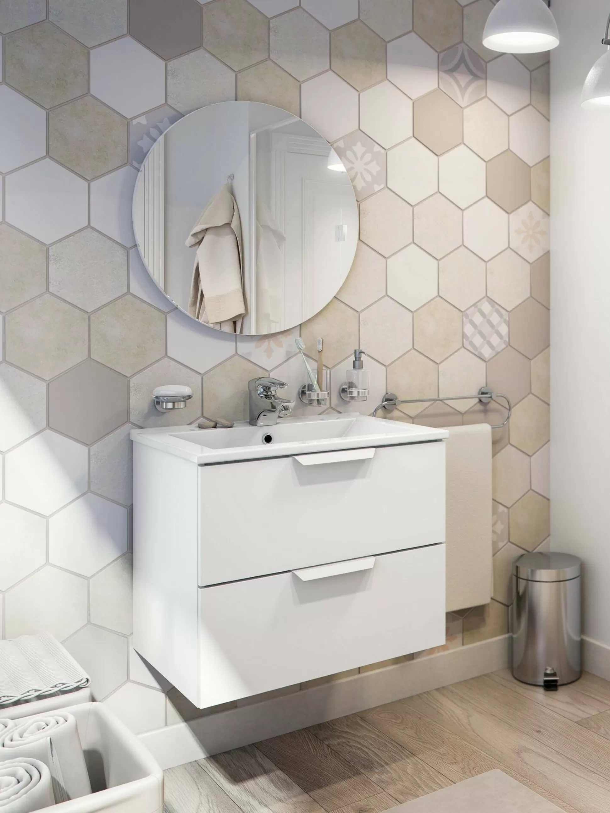 Dmora Mobili Sottolavabo<Mobile sottolavabo Arzano, 60x45 h50 cm,