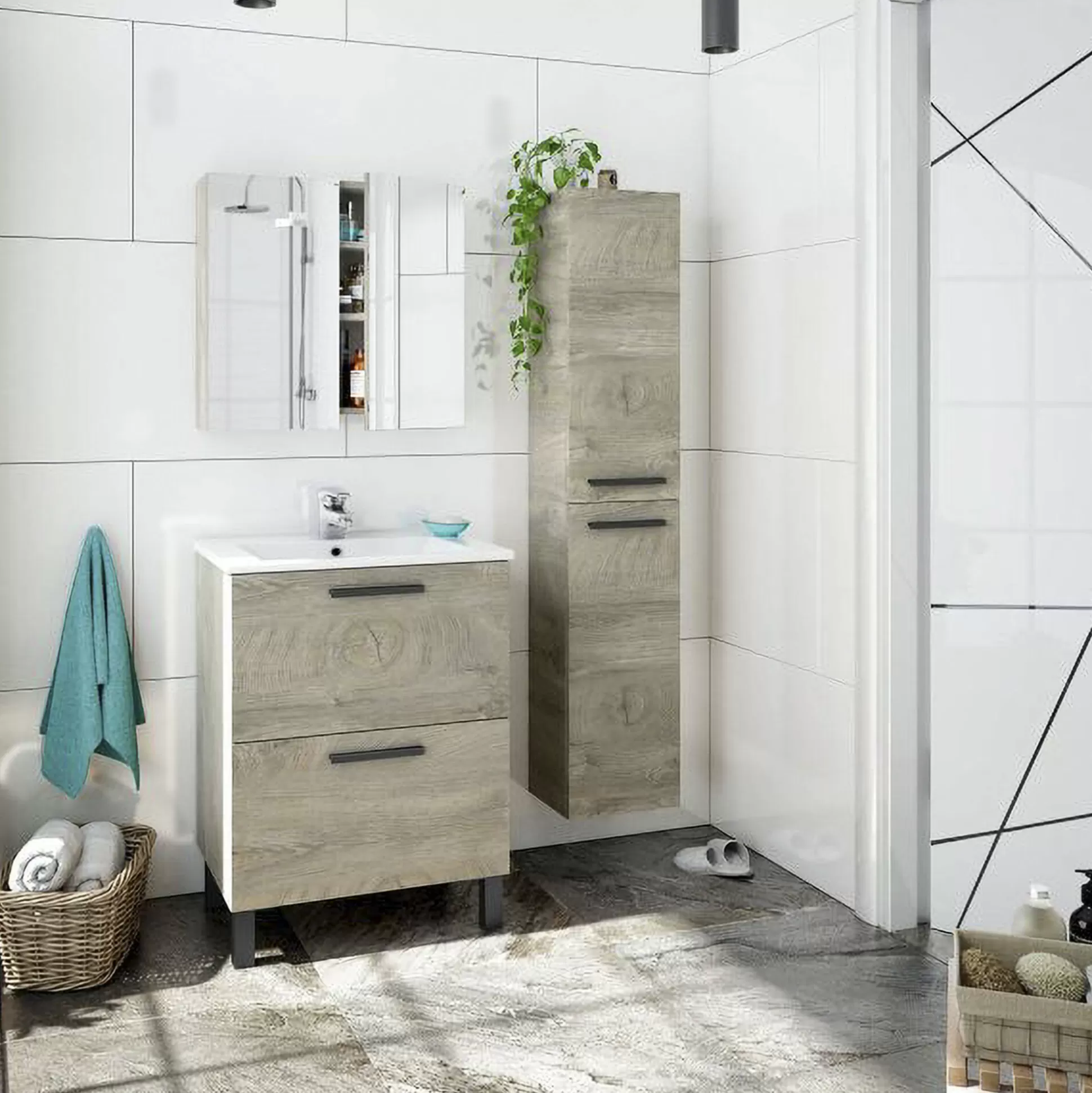 Dmora Mobili Sottolavabo<Mobile sottolavabo Daarflo, 60x45h80 cm,
