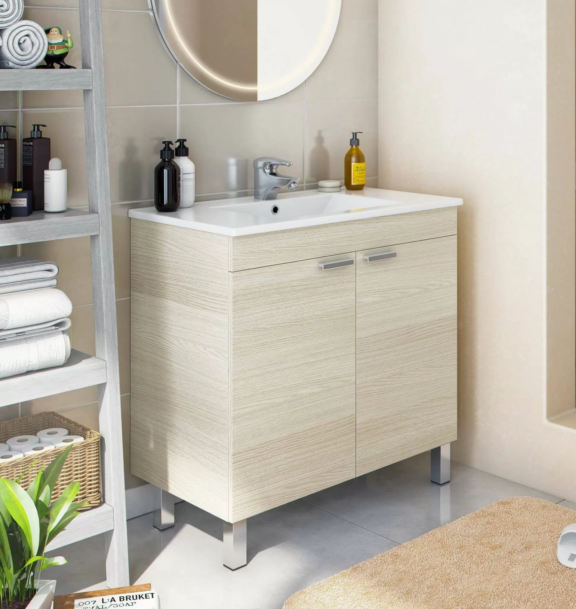 Dmora Mobili Sottolavabo<Mobile sottolavabo Florante, 80x45 h80 cm,