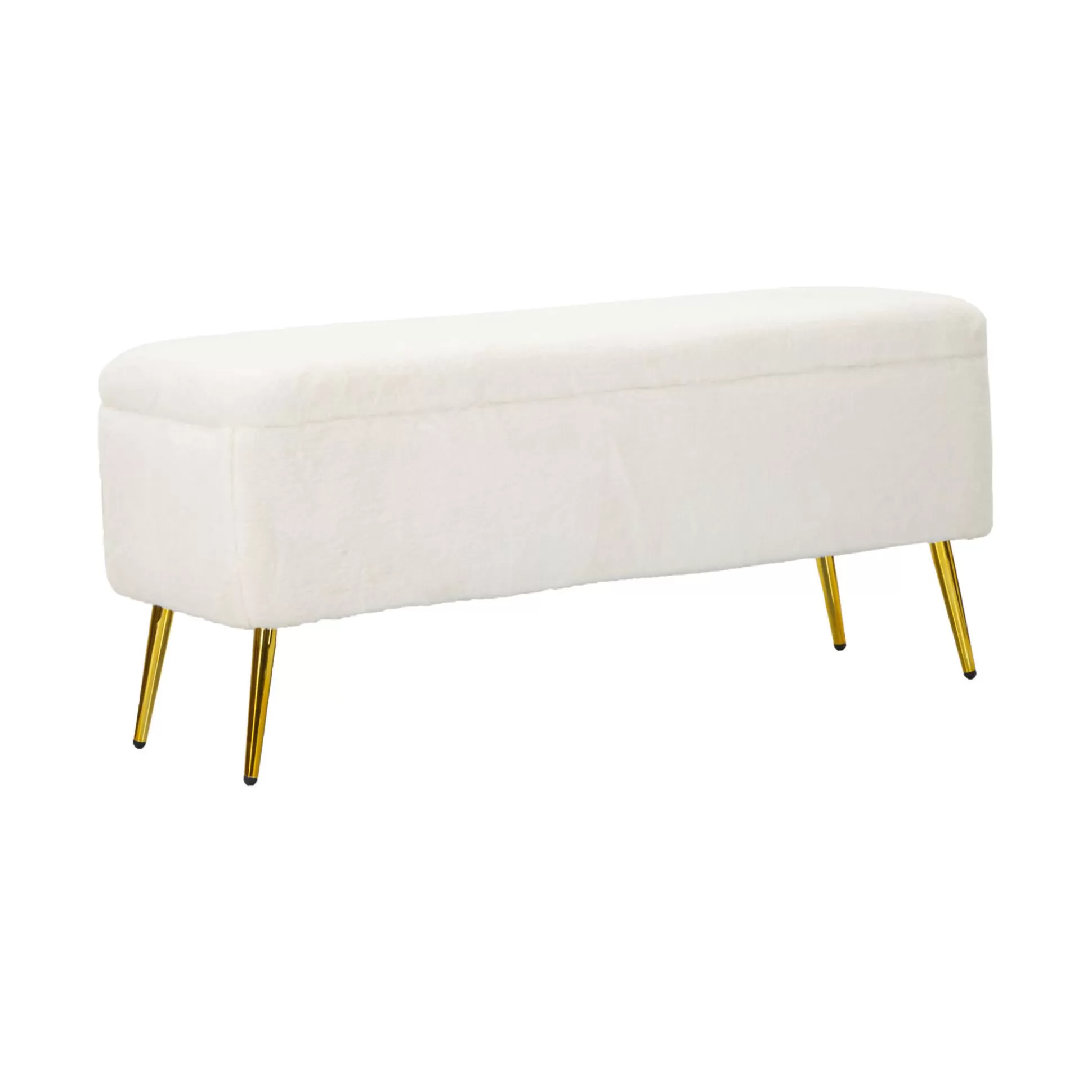 Dmora Panche<Panca Aiano, 112x42 h50 cm, Bianco e Oro