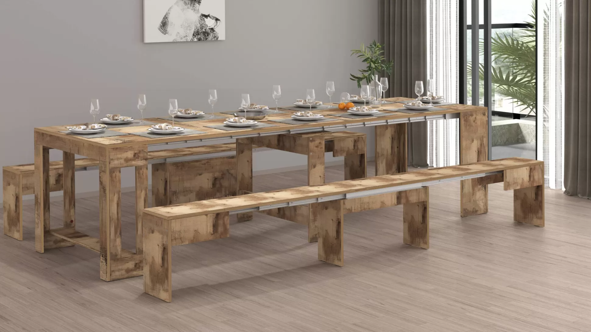 Dmora Panche<Panca Quedan, 290x25h45 cm,