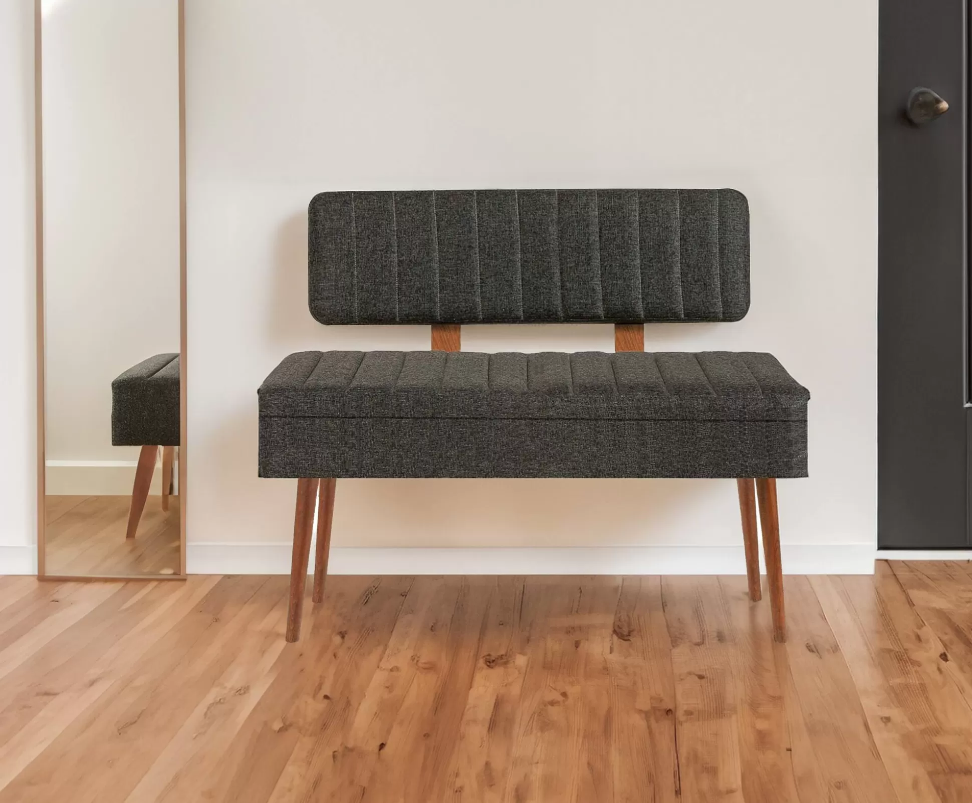 Dmora Panche<Panca Salento, 90x39h40 cm, Noce e Antracite