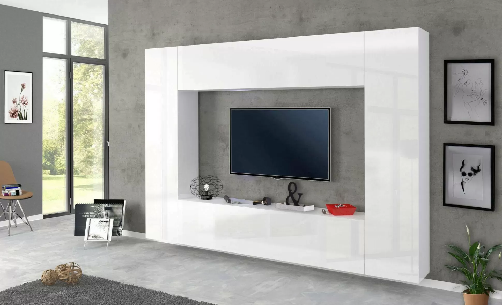 Dmora Pareti Attrezzate<Parete attrezzata Amel, cm 260x30h180,